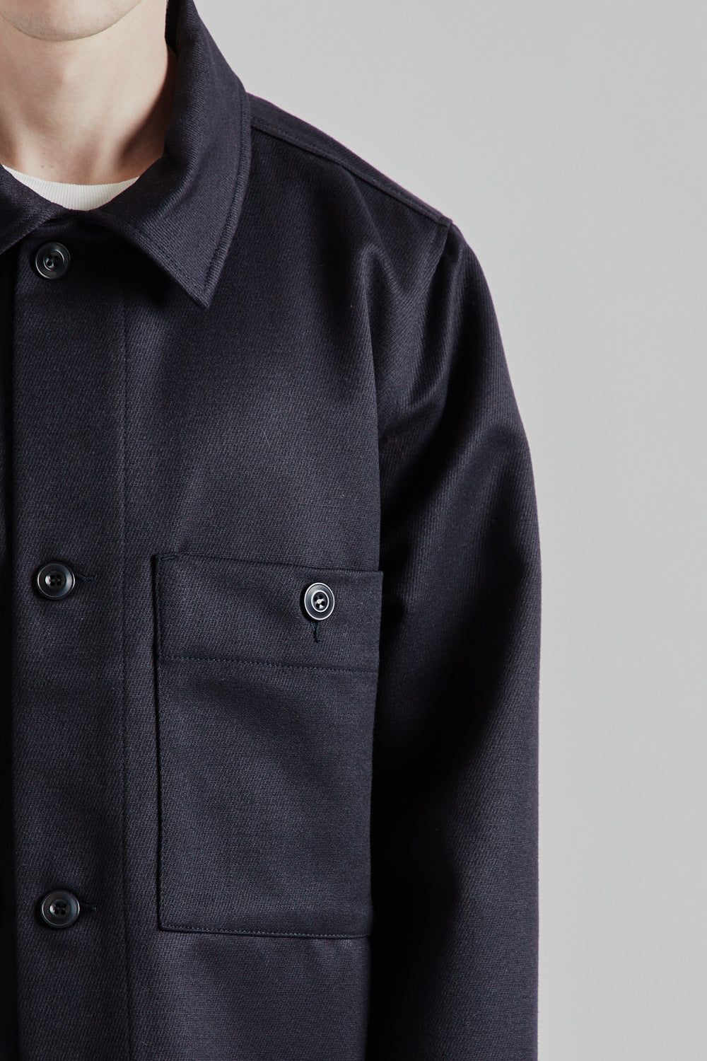 Parages Cargo Wool Overshirt Dark Navy 7