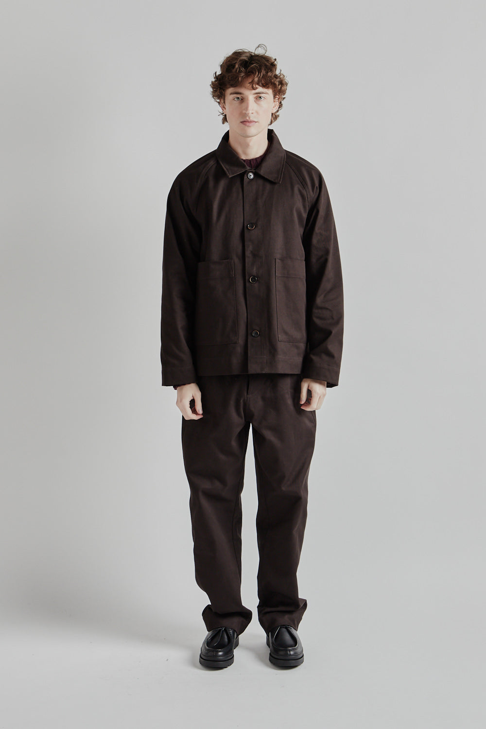 Parages Ropa Parages Coach Twill Jacket - Dark Brown | Wallace Mercantile Shop