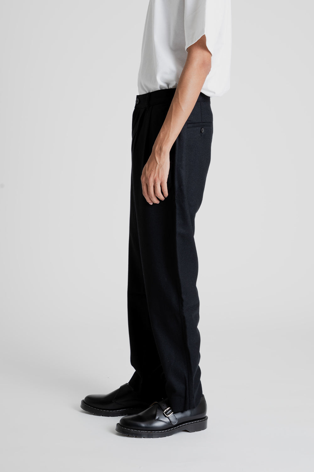 Parages Ropa Parages Double Pleats Wool Pants in Black | Wallace Mercantile Shop