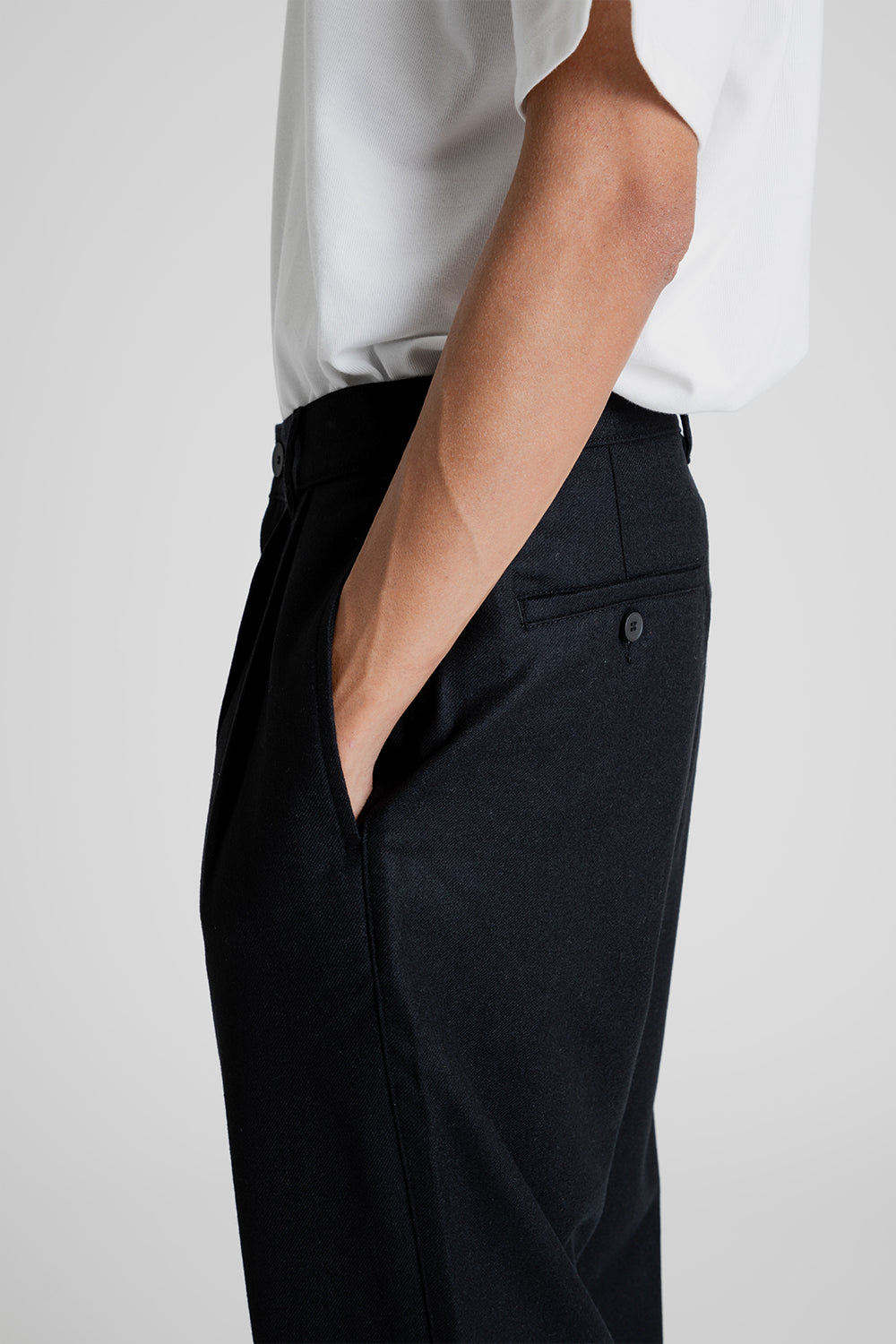 Parages Ropa Parages Double Pleats Wool Pants in Black | Wallace Mercantile Shop
