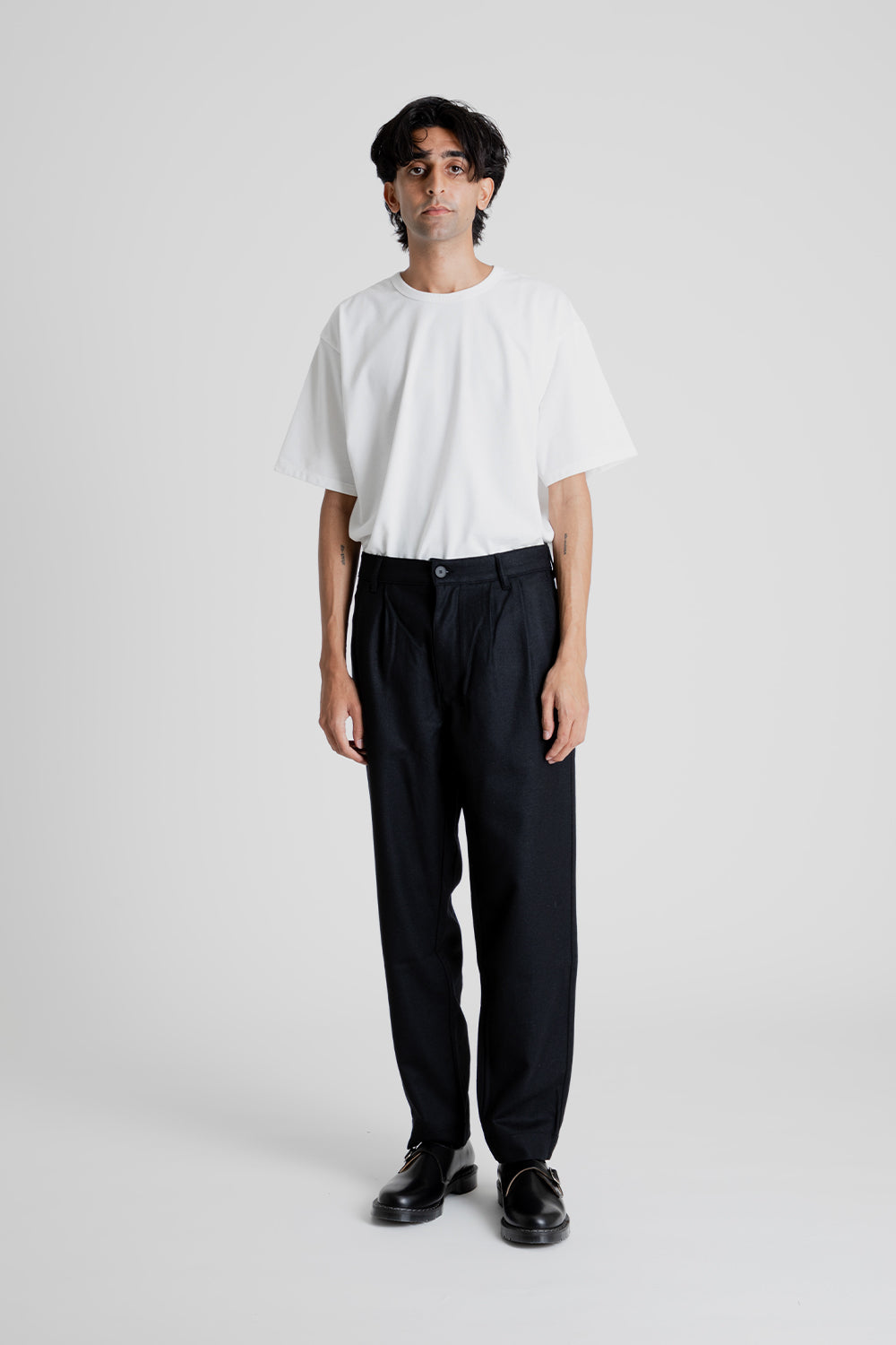 Parages Ropa Parages Double Pleats Wool Pants in Black | Wallace Mercantile Shop