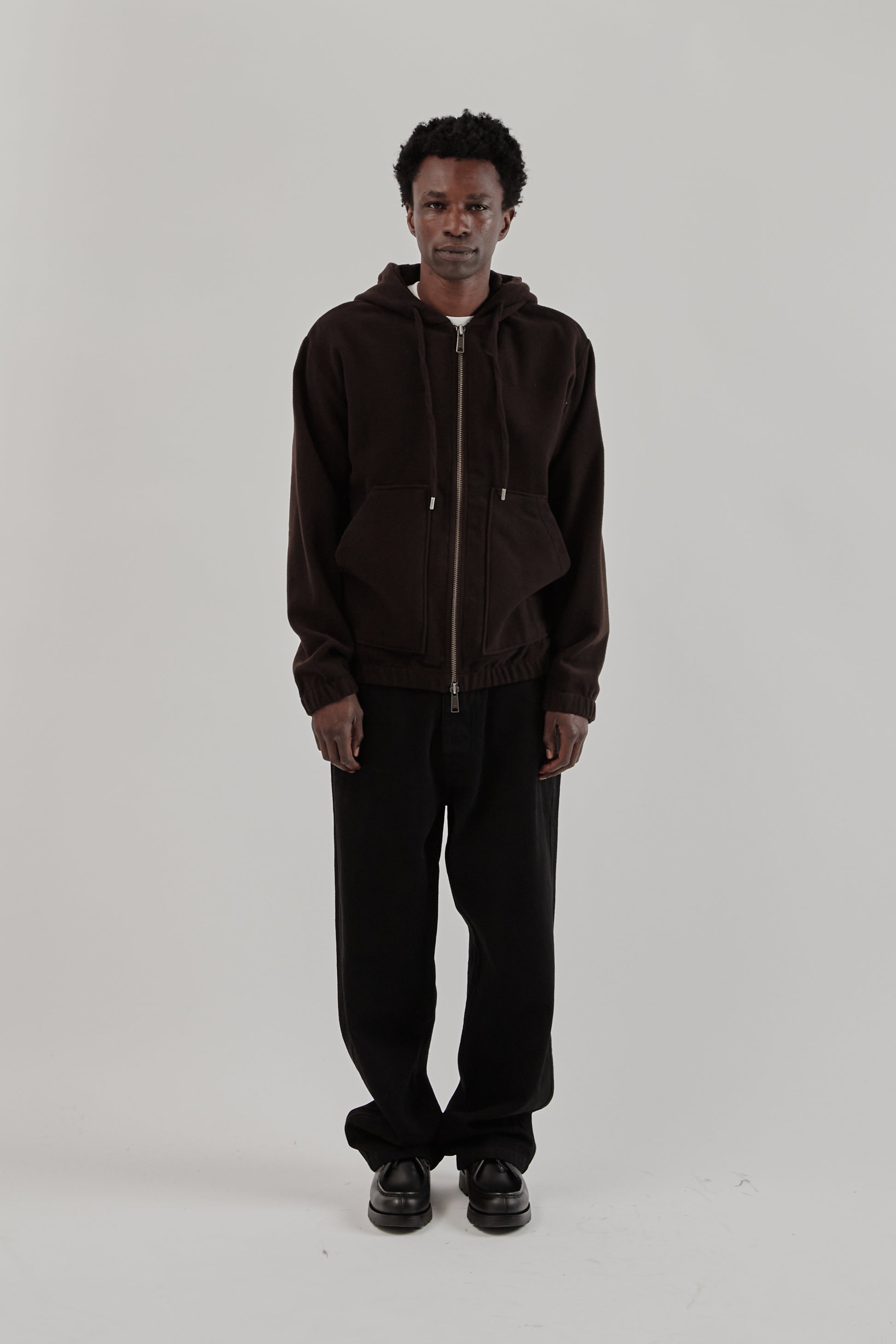Parages FW25 Bloom Wool Hoodie Dark Brown 1