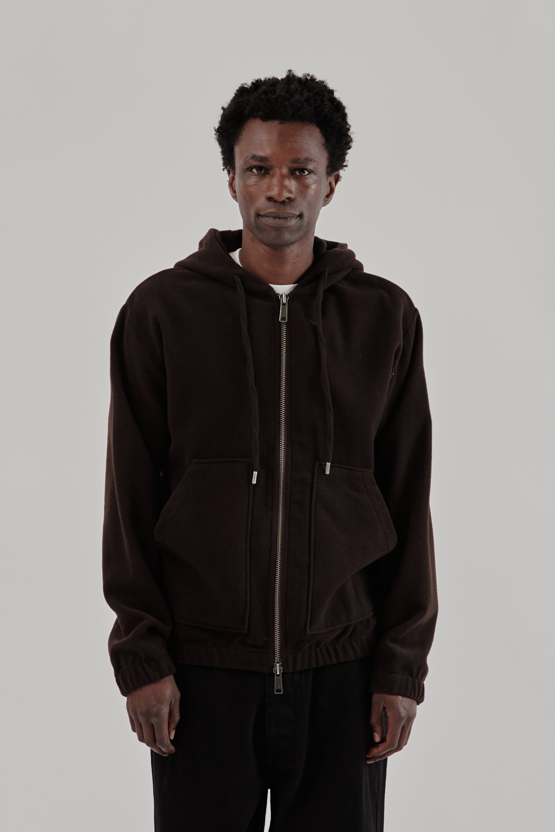 Parages FW25 Bloom Wool Hoodie Dark Brown 2
