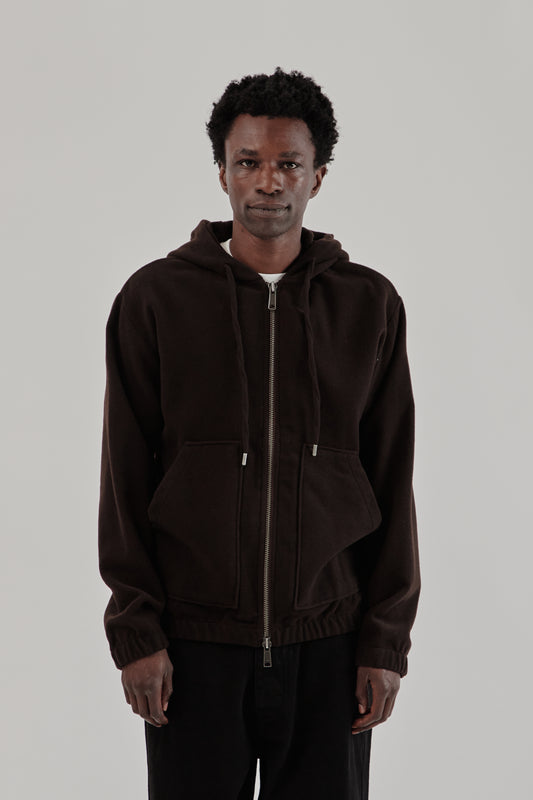 Parages FW25 Bloom Wool Hoodie Dark Brown 2