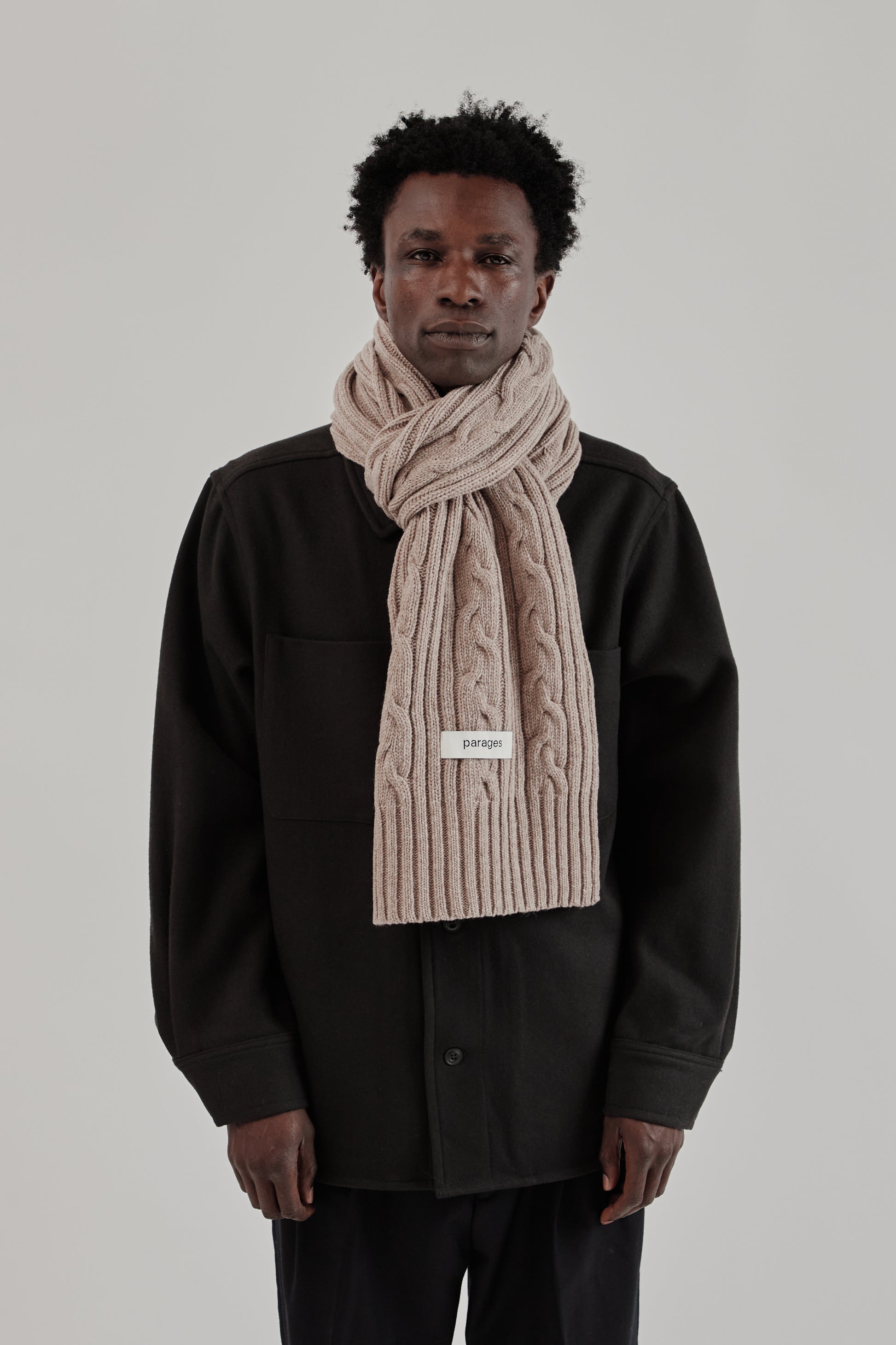 Parages FW25 Cables Scarf Beige Mel 2
