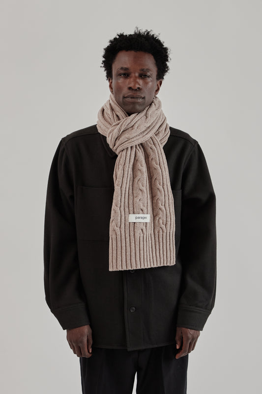 Parages FW25 Cables Scarf Beige Mel 2