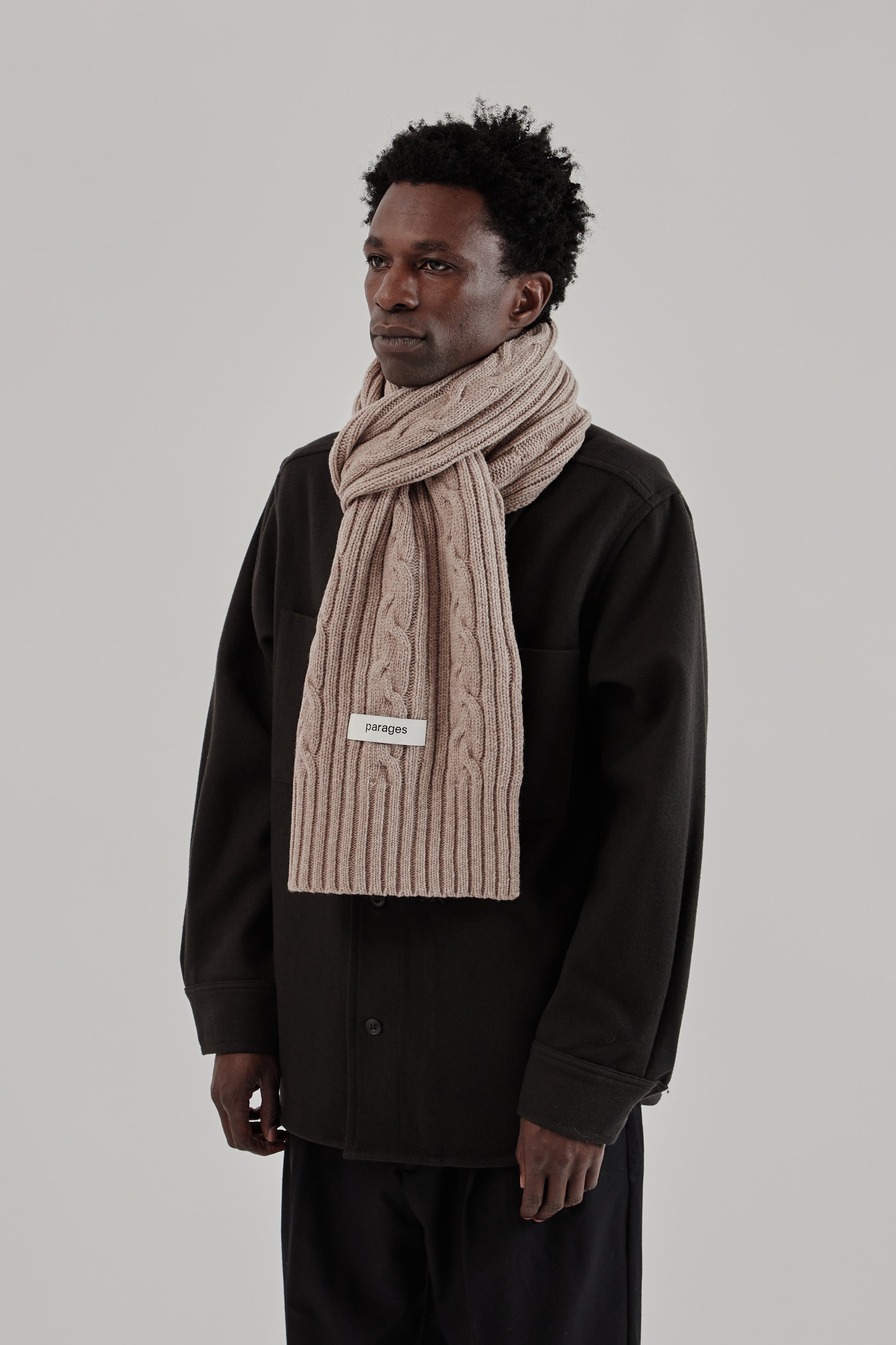 Parages FW25 Cables Scarf Beige Mel 3