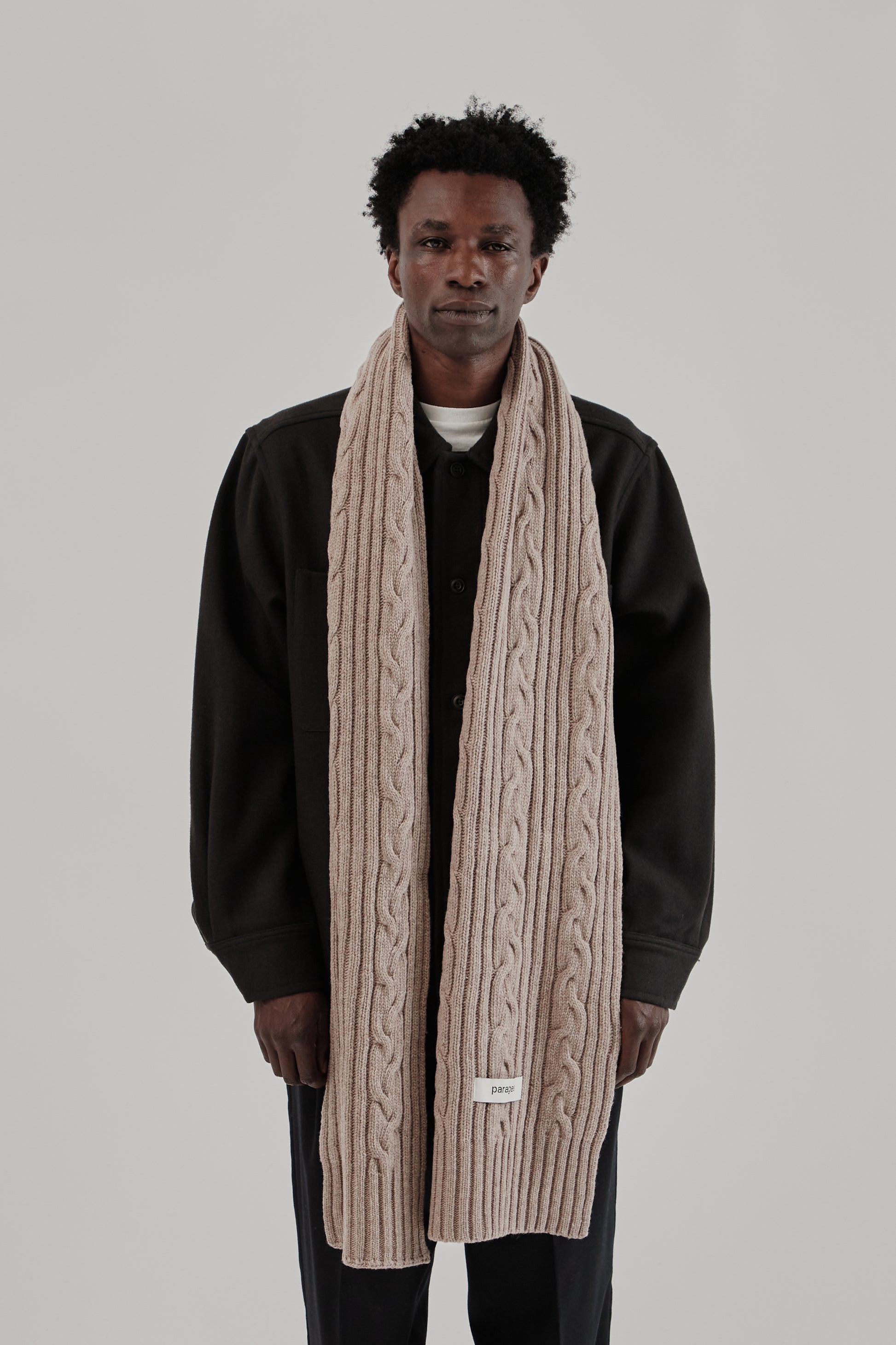 Parages FW25 Cables Scarf Beige Mel 4
