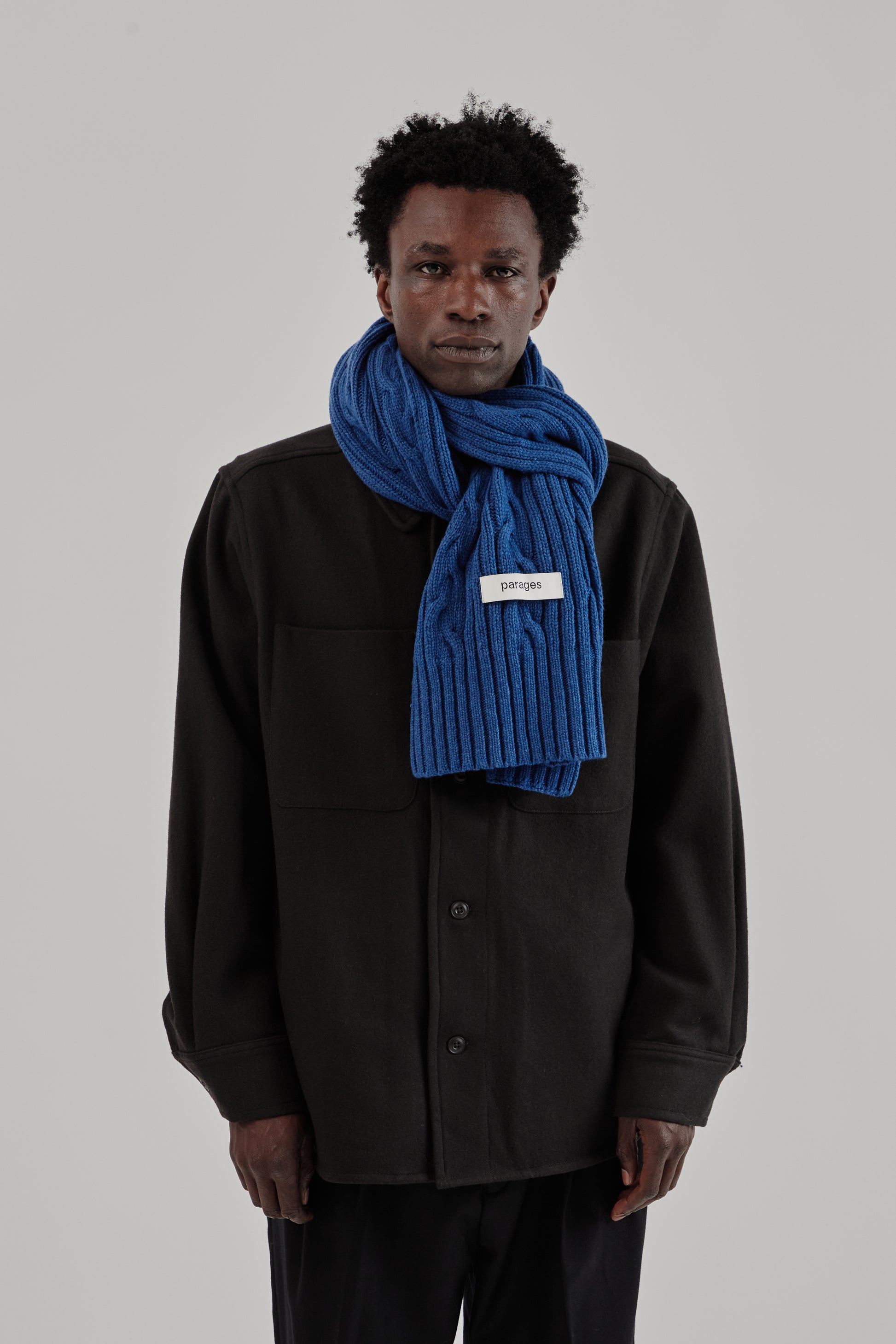 Parages FW25 Cables Scarf Blue 2