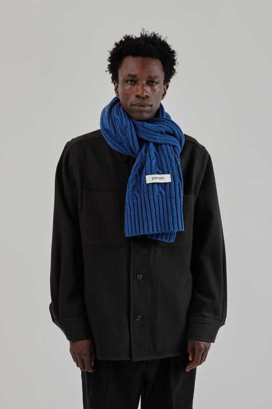 Parages FW25 Cables Scarf Blue 2