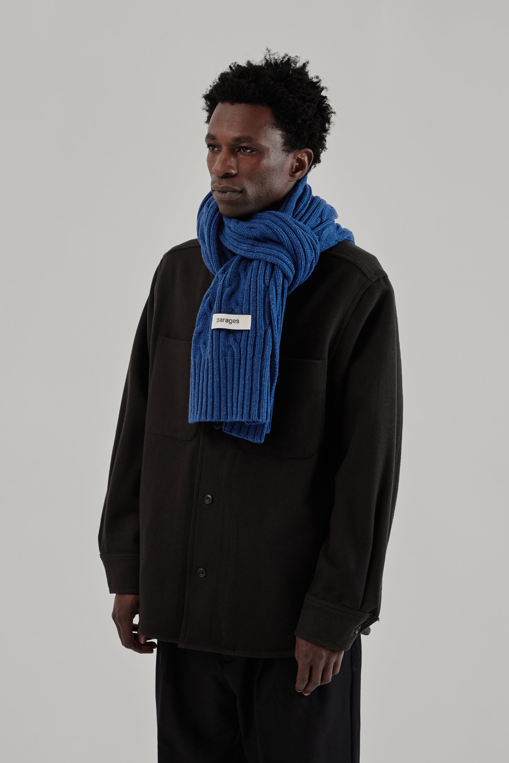 Parages FW25 Cables Scarf Blue 3