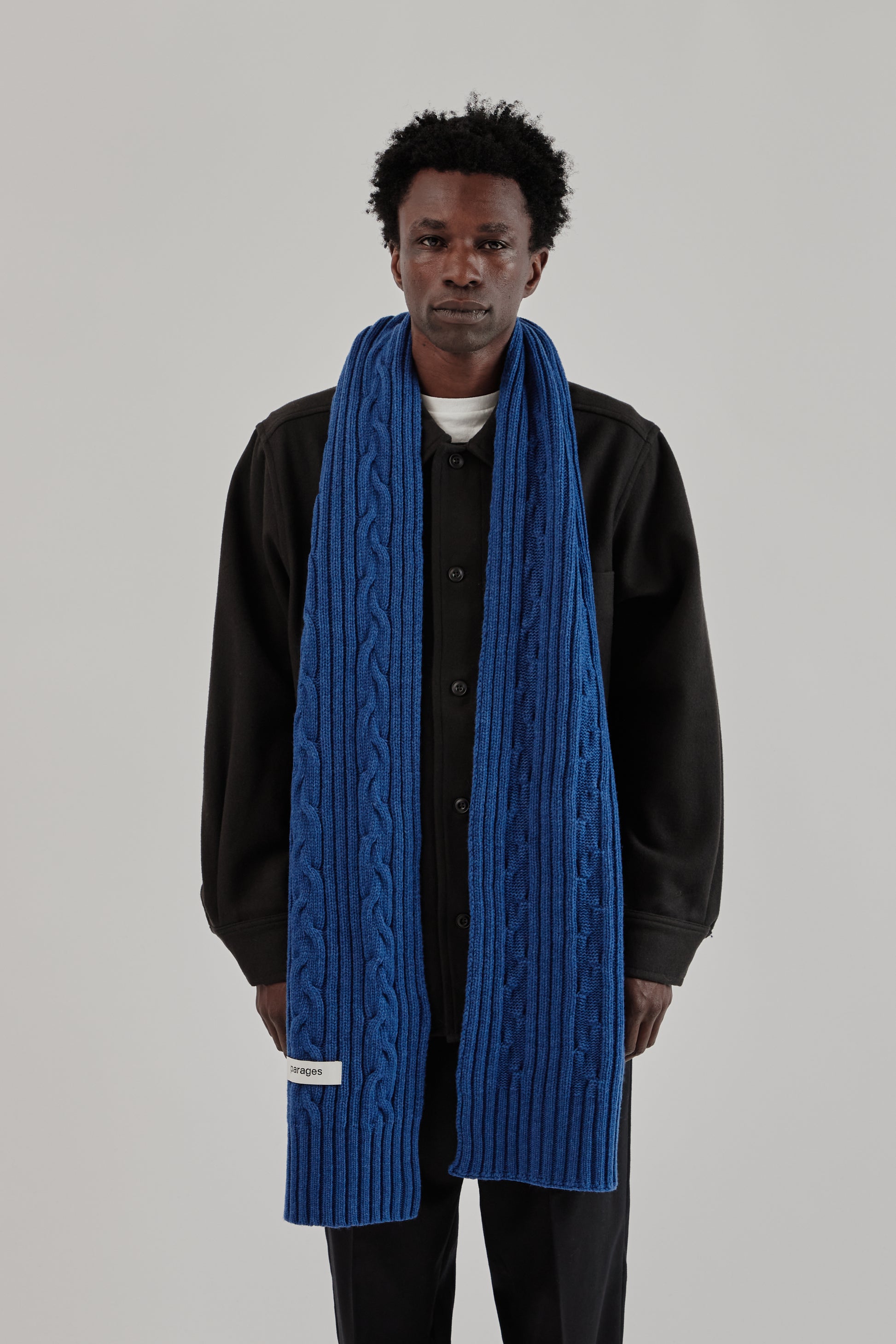 Parages FW25 Cables Scarf Blue 4