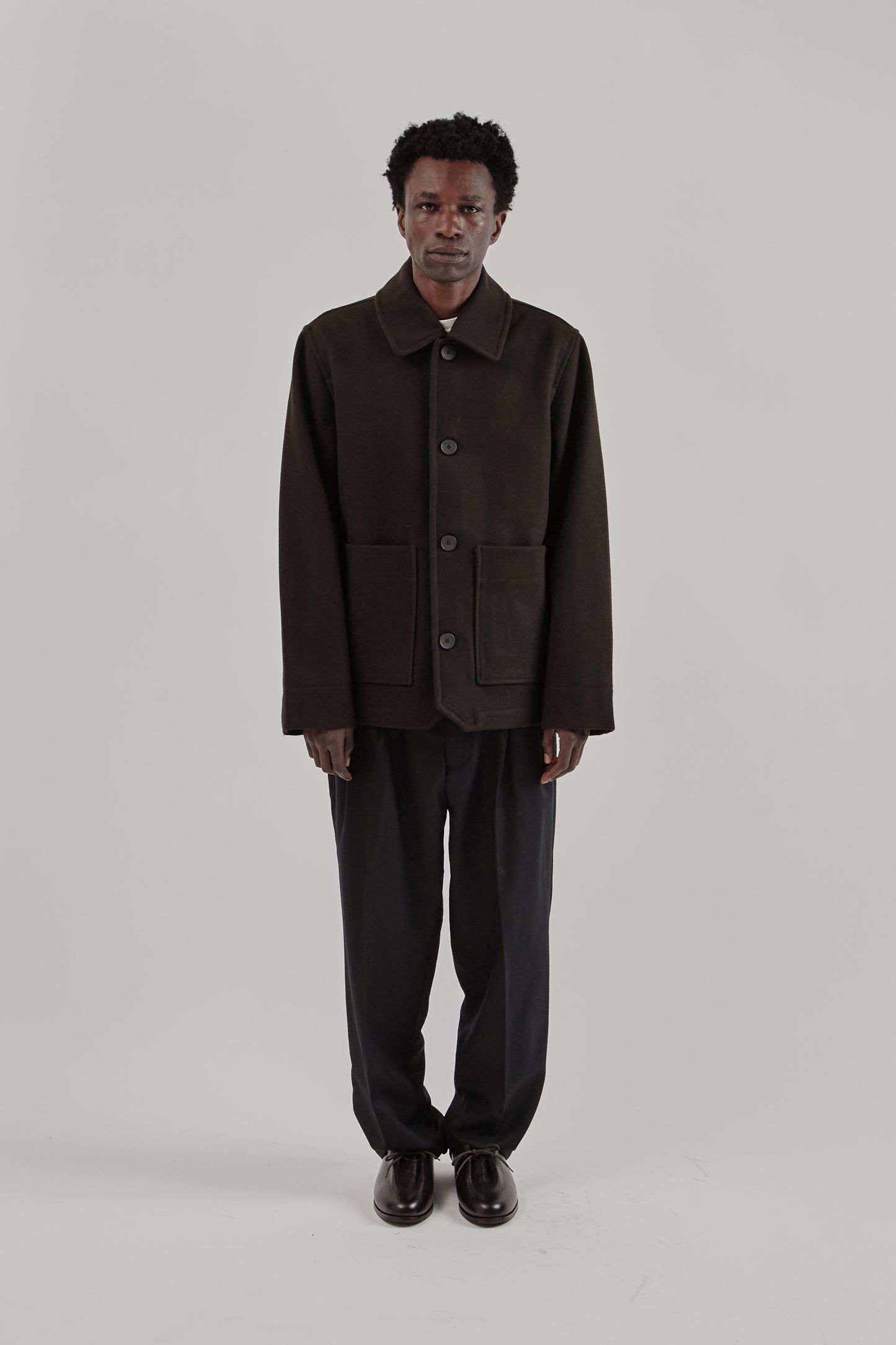 Parages FW25 Dubliner Wool Jacket Dark Brown1
