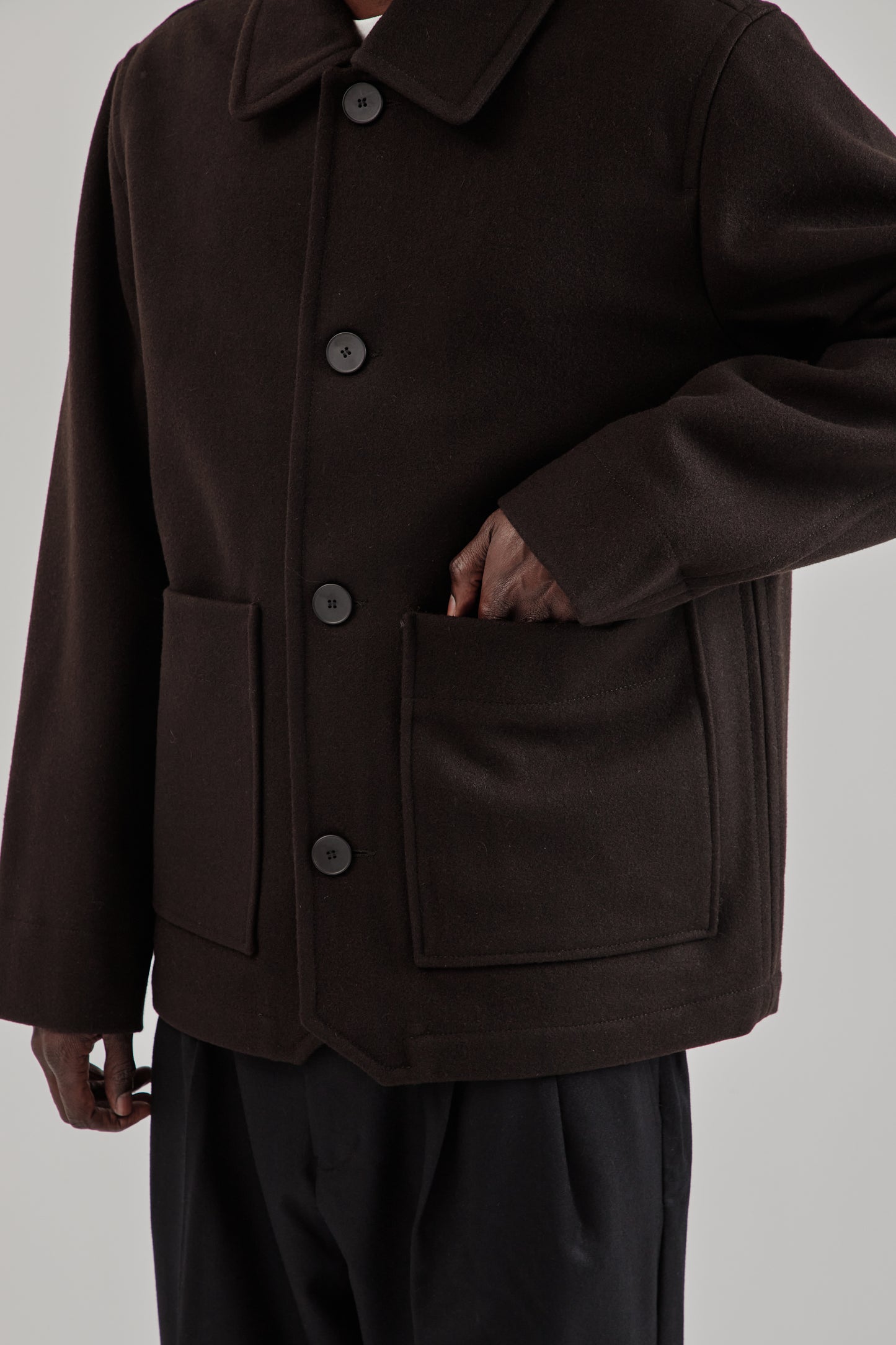 Parages FW25 Dubliner Wool Jacket Dark Brown17