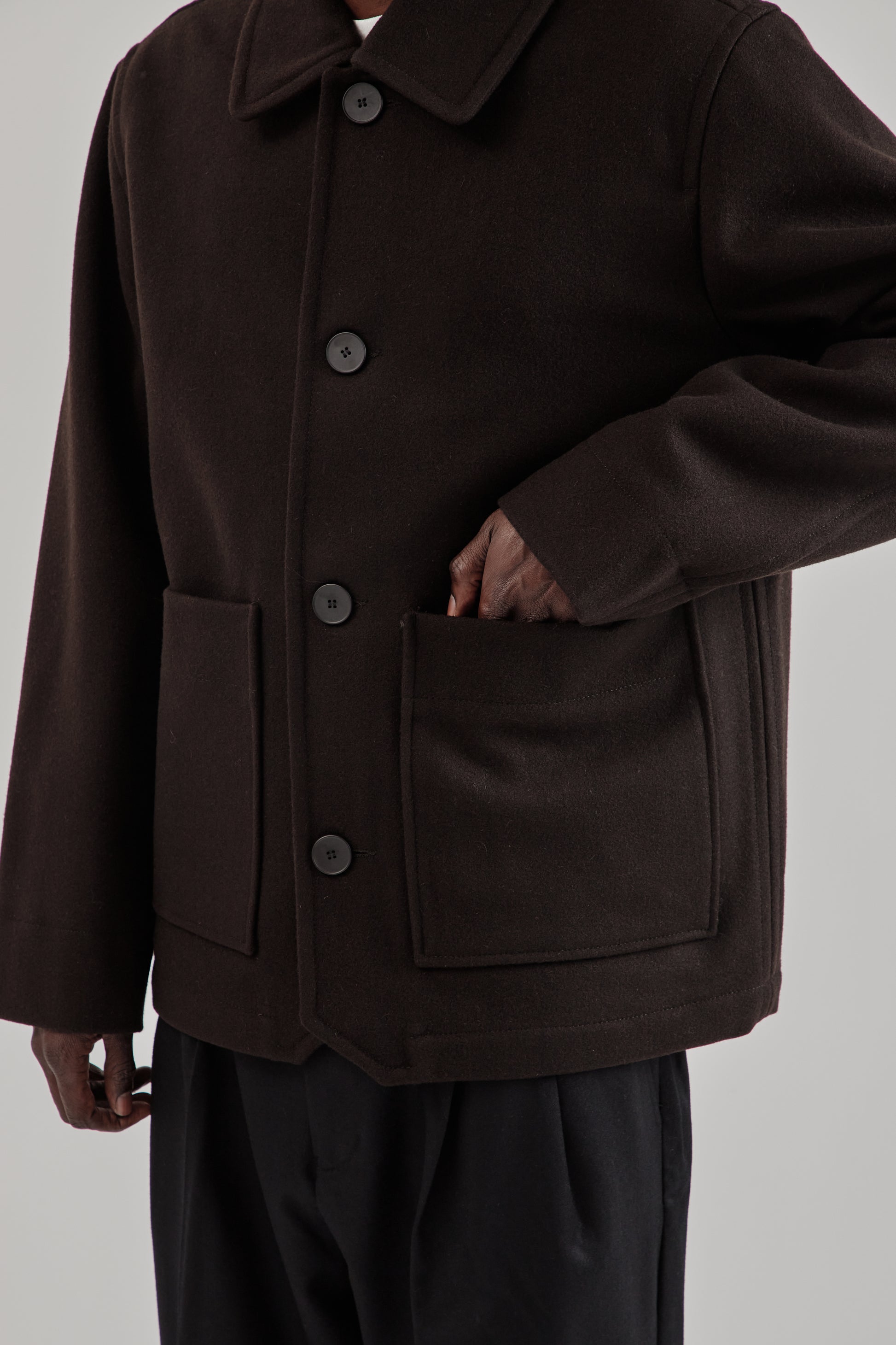 Parages FW25 Dubliner Wool Jacket Dark Brown17