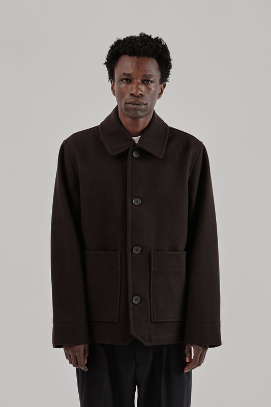 Parages FW25 Dubliner Wool Jacket Dark Brown3