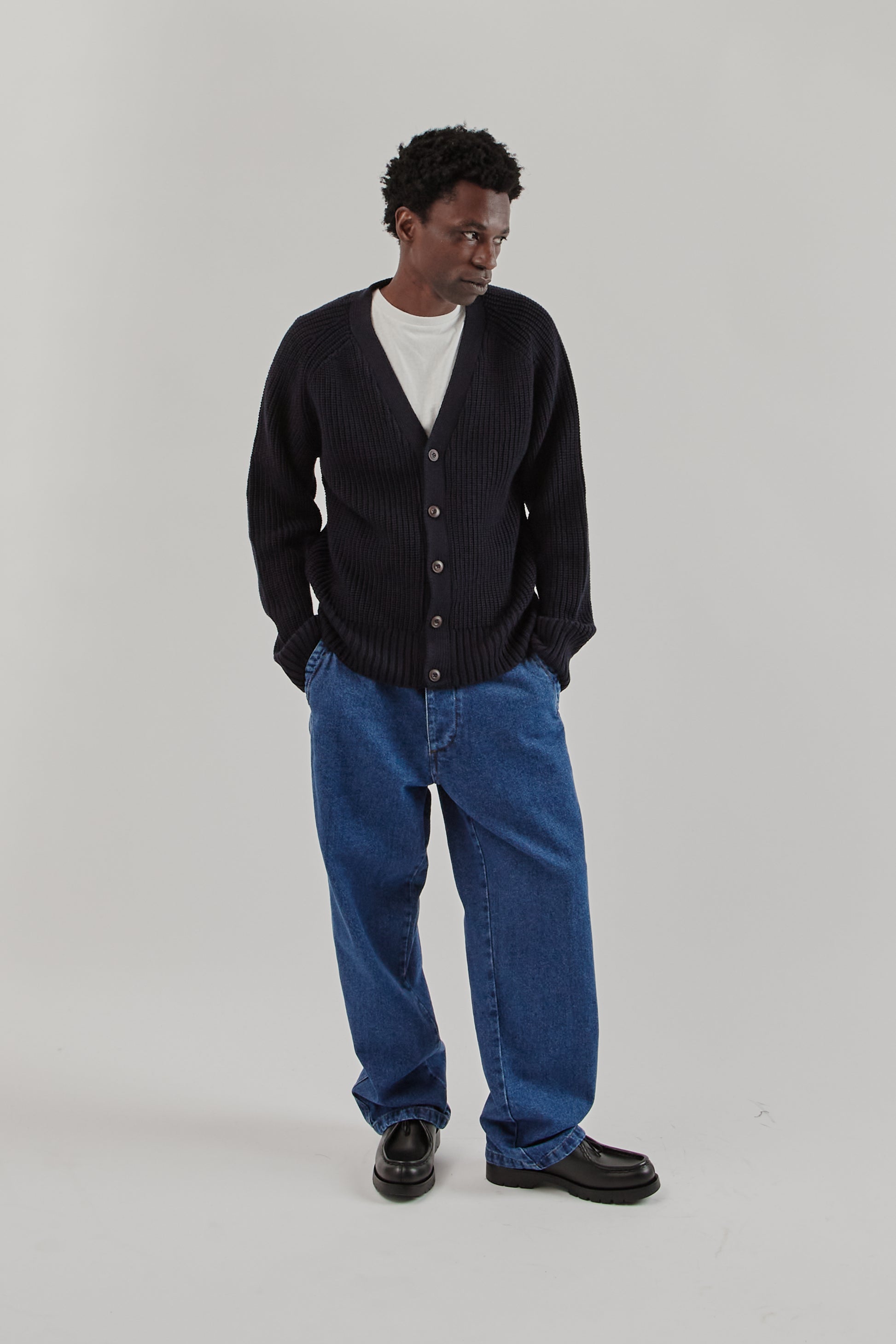 Parages FW25 Guy Cardigan Navy 8