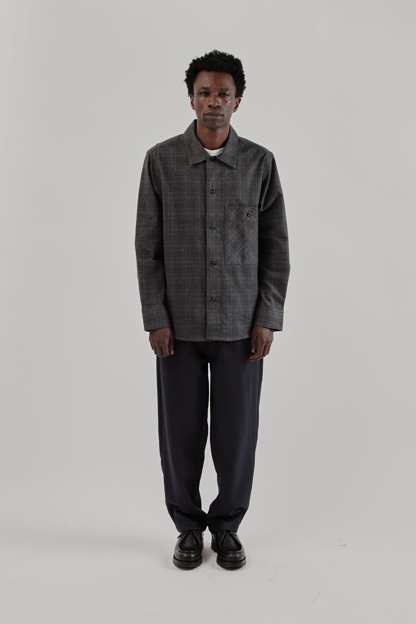 Parages FW25 Lisburn Overshirt Black and Grey Checks1