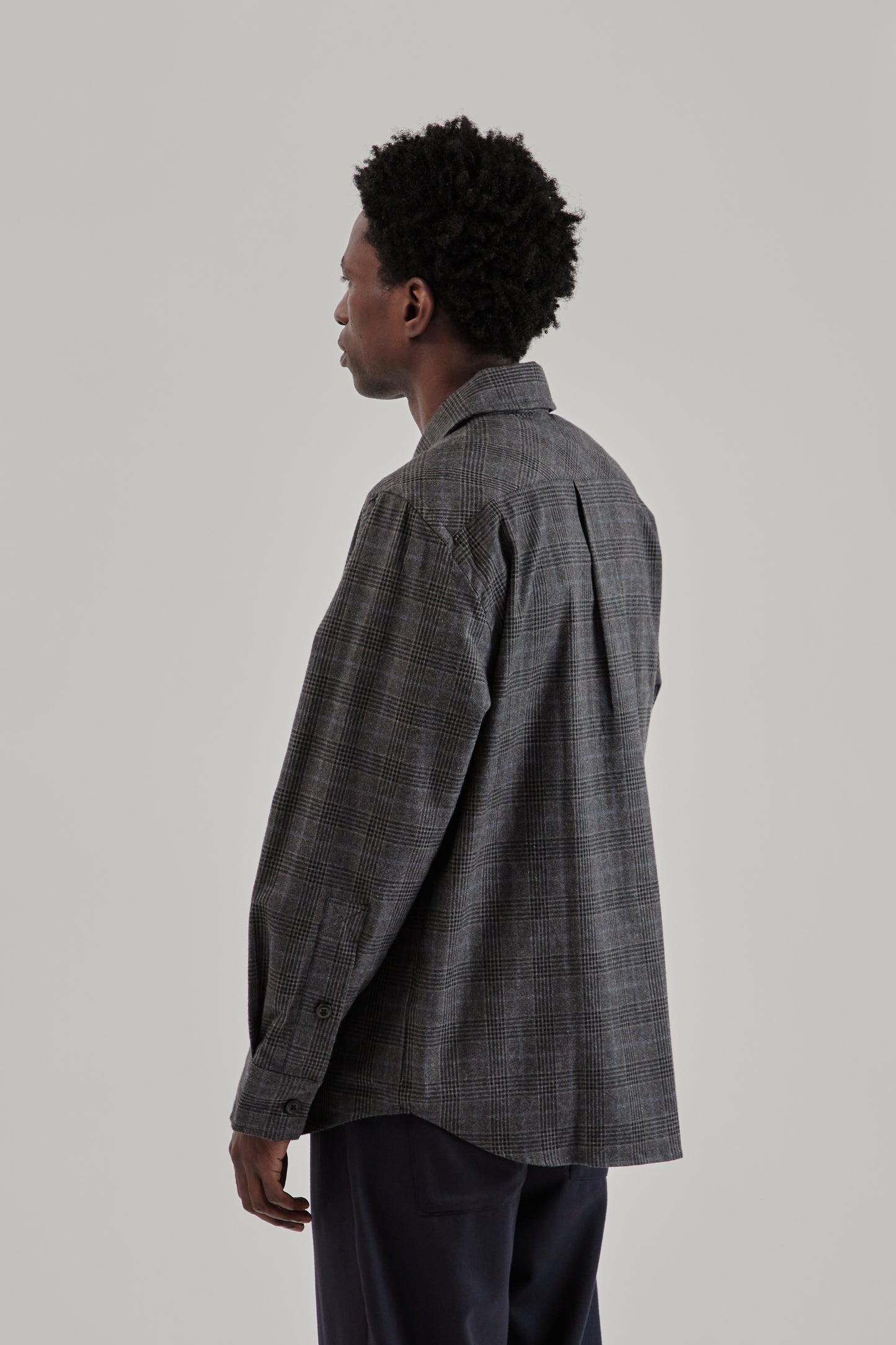 Parages FW25 Lisburn Overshirt Black and Grey Checks10