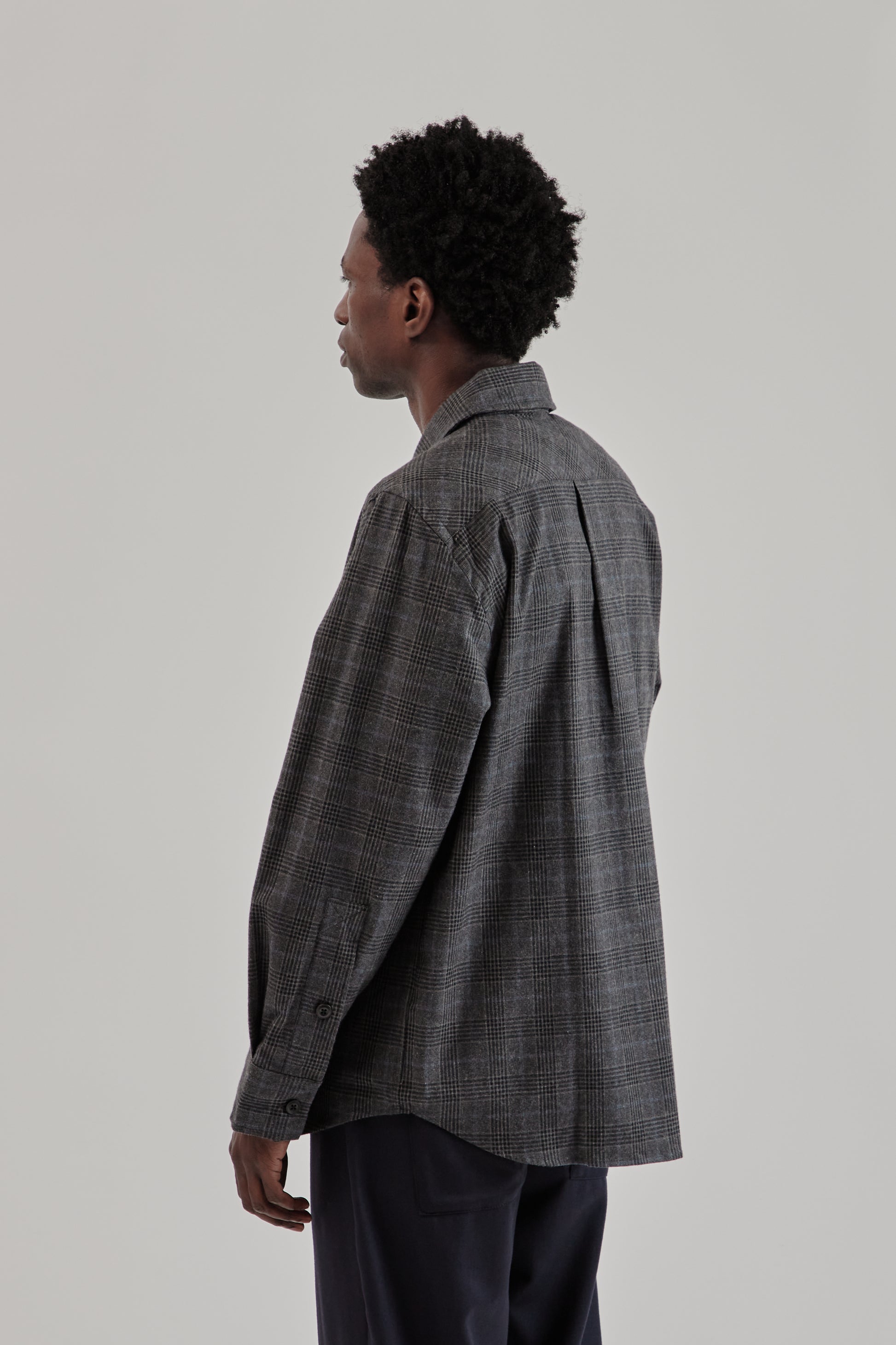 Parages FW25 Lisburn Overshirt Black and Grey Checks10