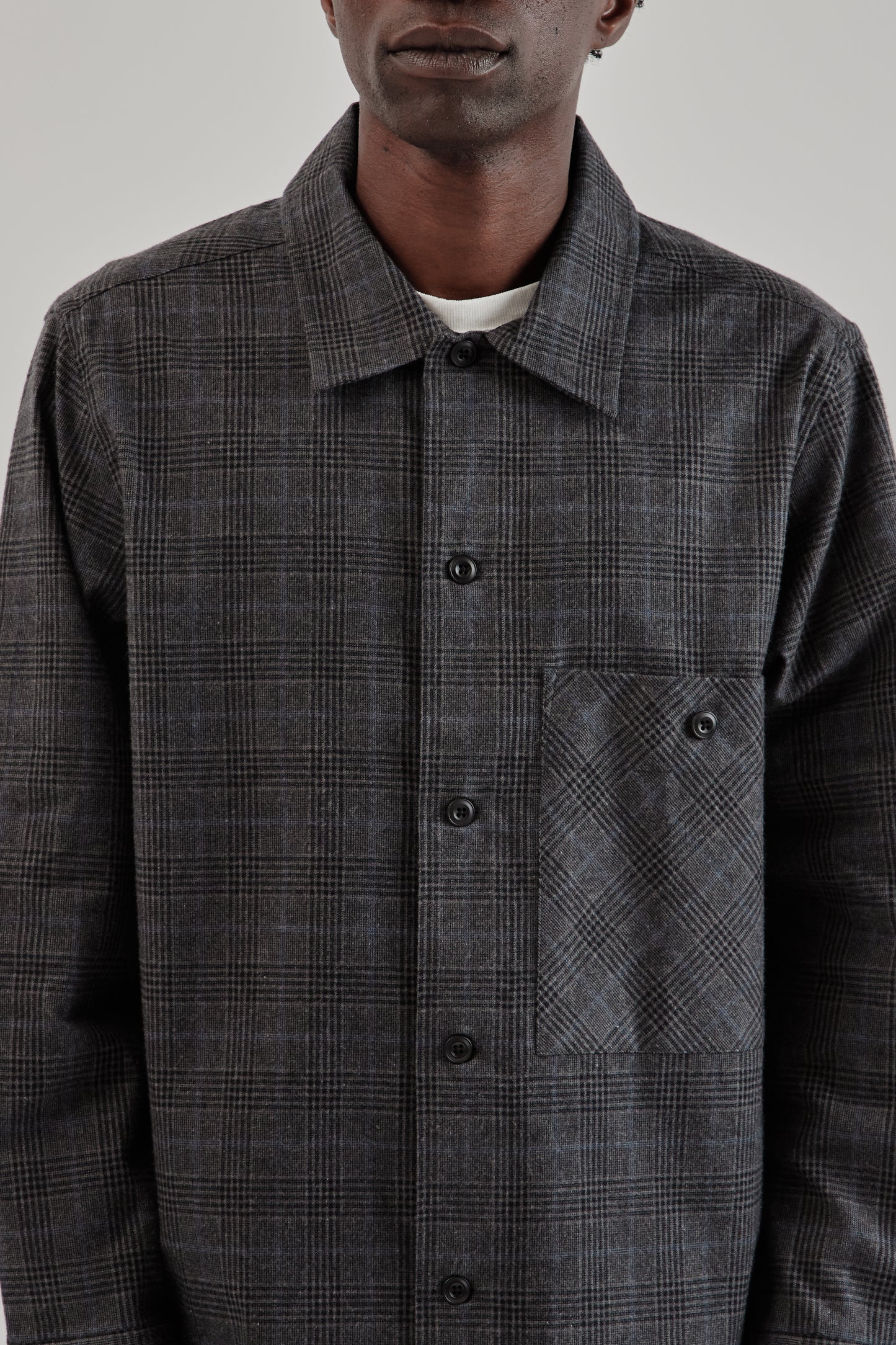 Parages FW25 Lisburn Overshirt Black and Grey Checks15