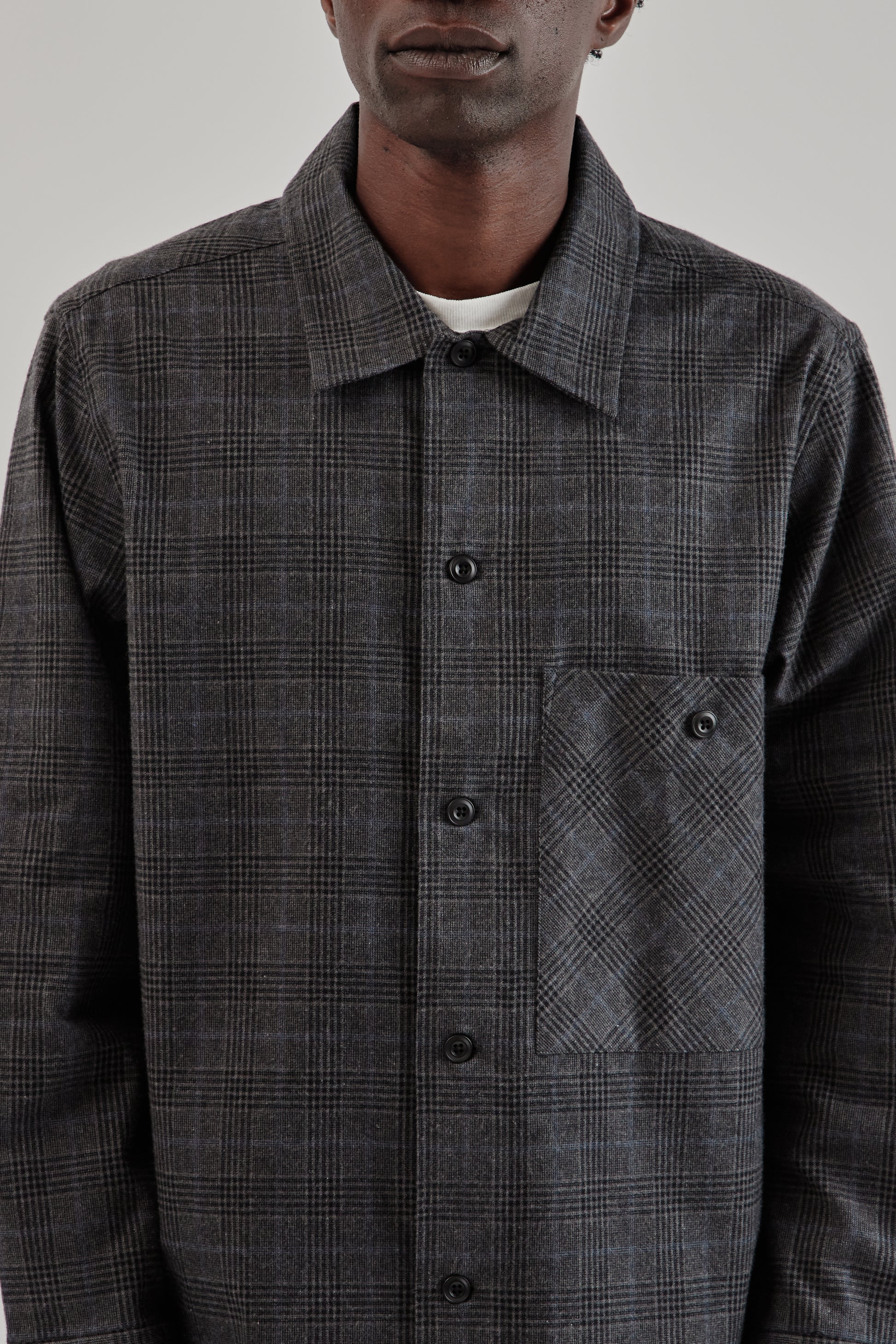 Parages FW25 Lisburn Overshirt Black and Grey Checks15