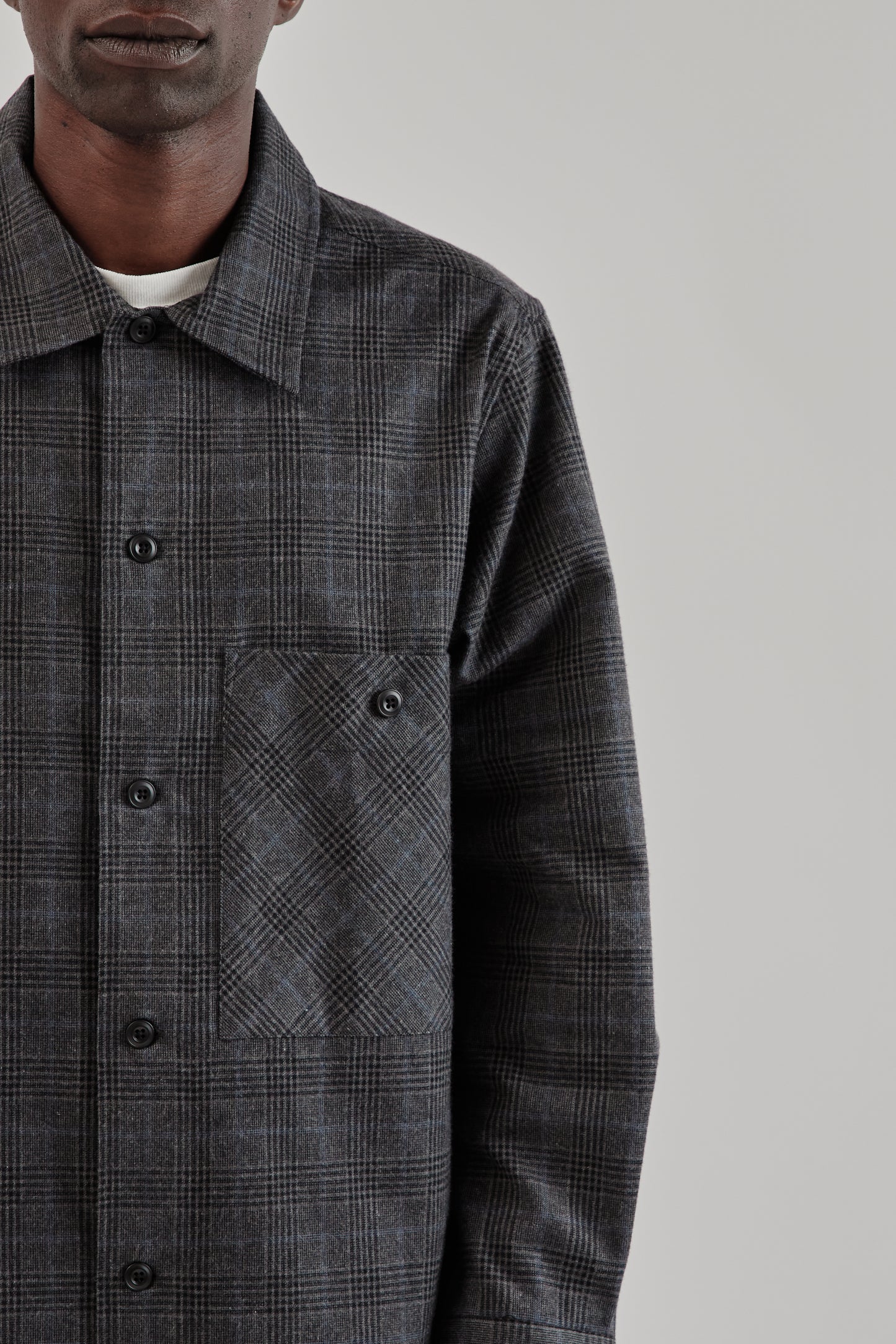 Parages FW25 Lisburn Overshirt Black and Grey Checks17