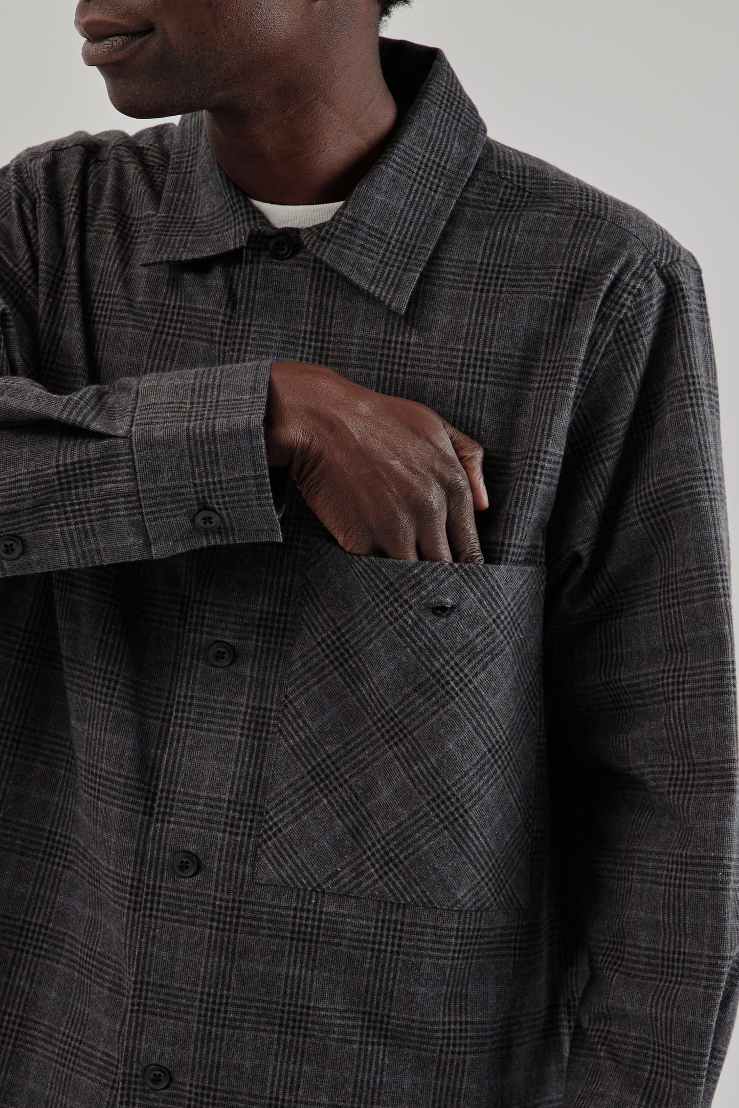 Parages FW25 Lisburn Overshirt Black and Grey Checks19