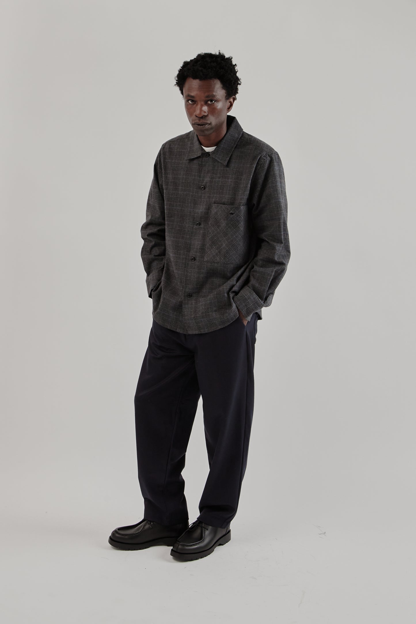Parages FW25 Lisburn Overshirt Black and Grey Checks21