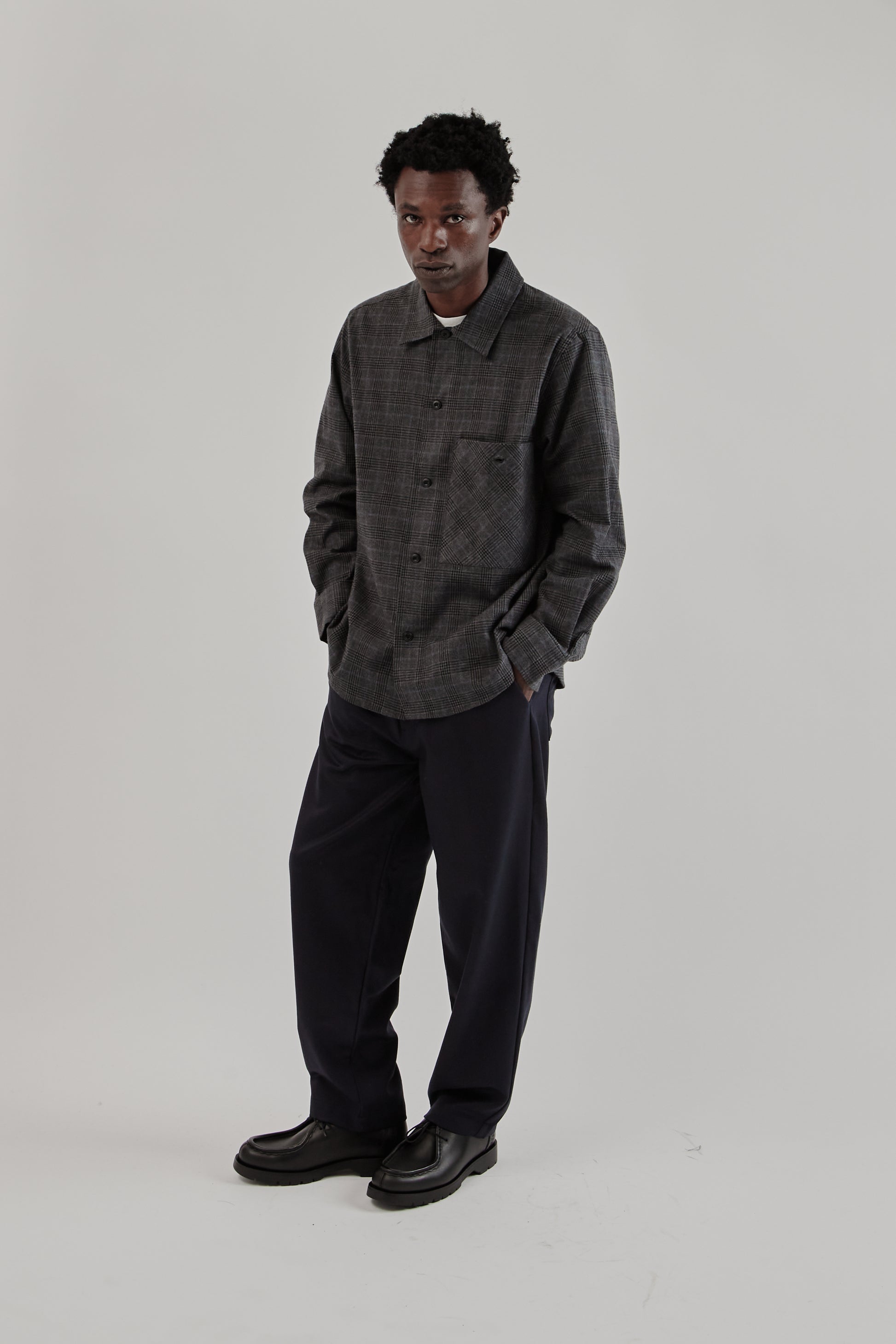 Parages FW25 Lisburn Overshirt Black and Grey Checks21