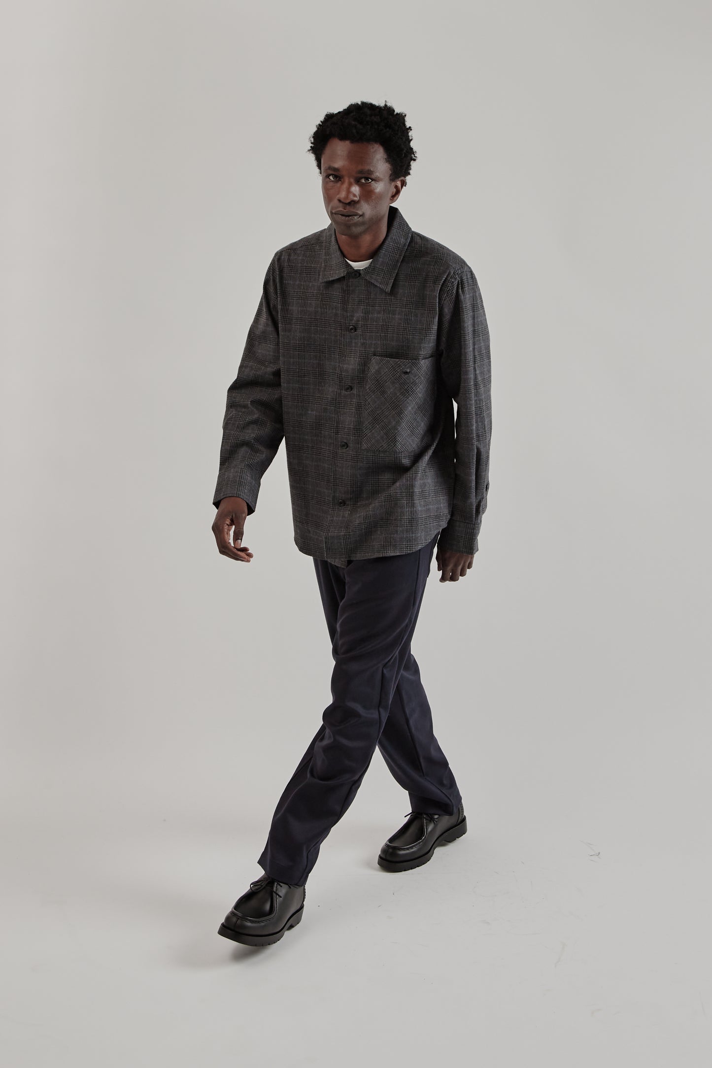 Parages FW25 Lisburn Overshirt Black and Grey Checks25