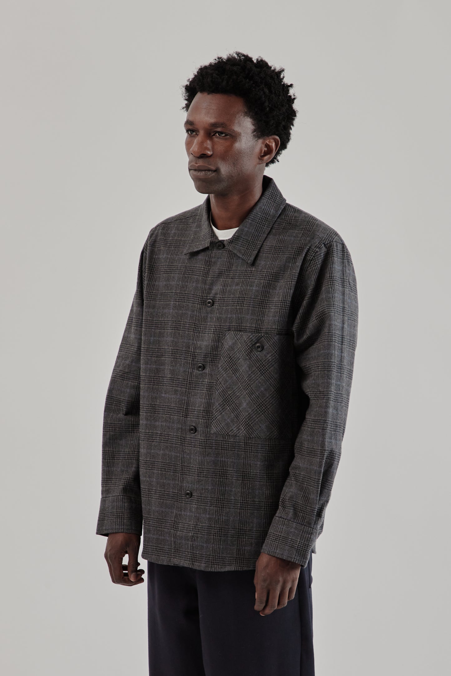 Parages FW25 Lisburn Overshirt Black and Grey Checks7