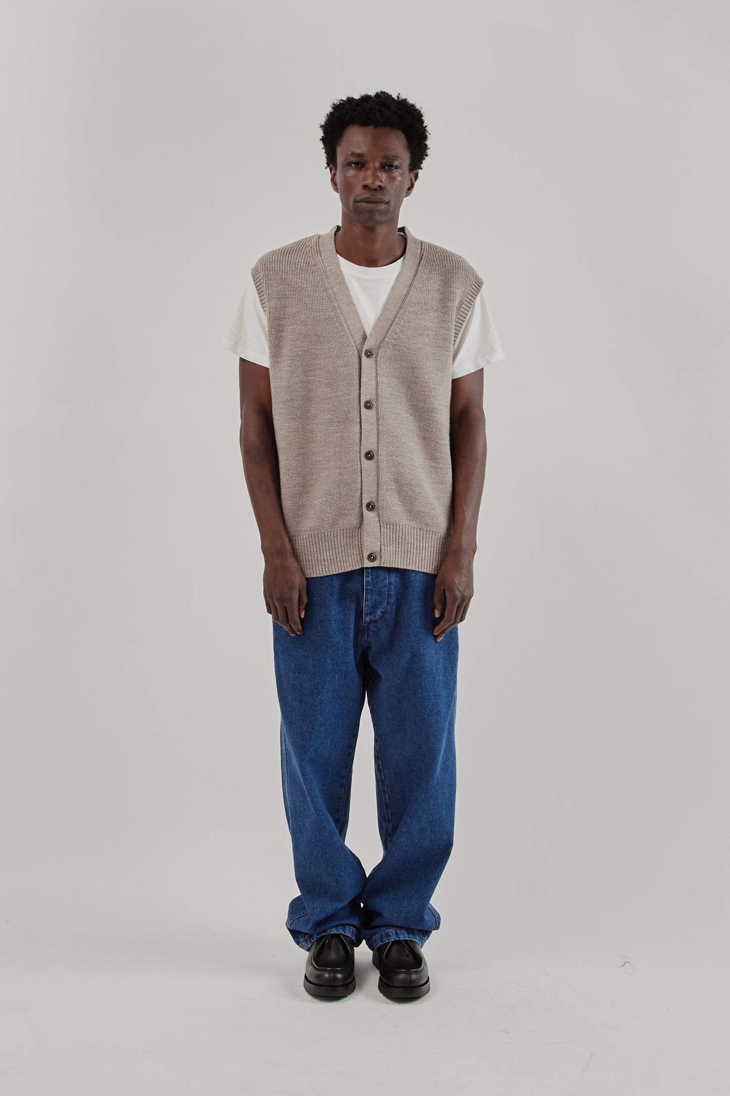 Parages FW25 Simon Cardigan Stone 1
