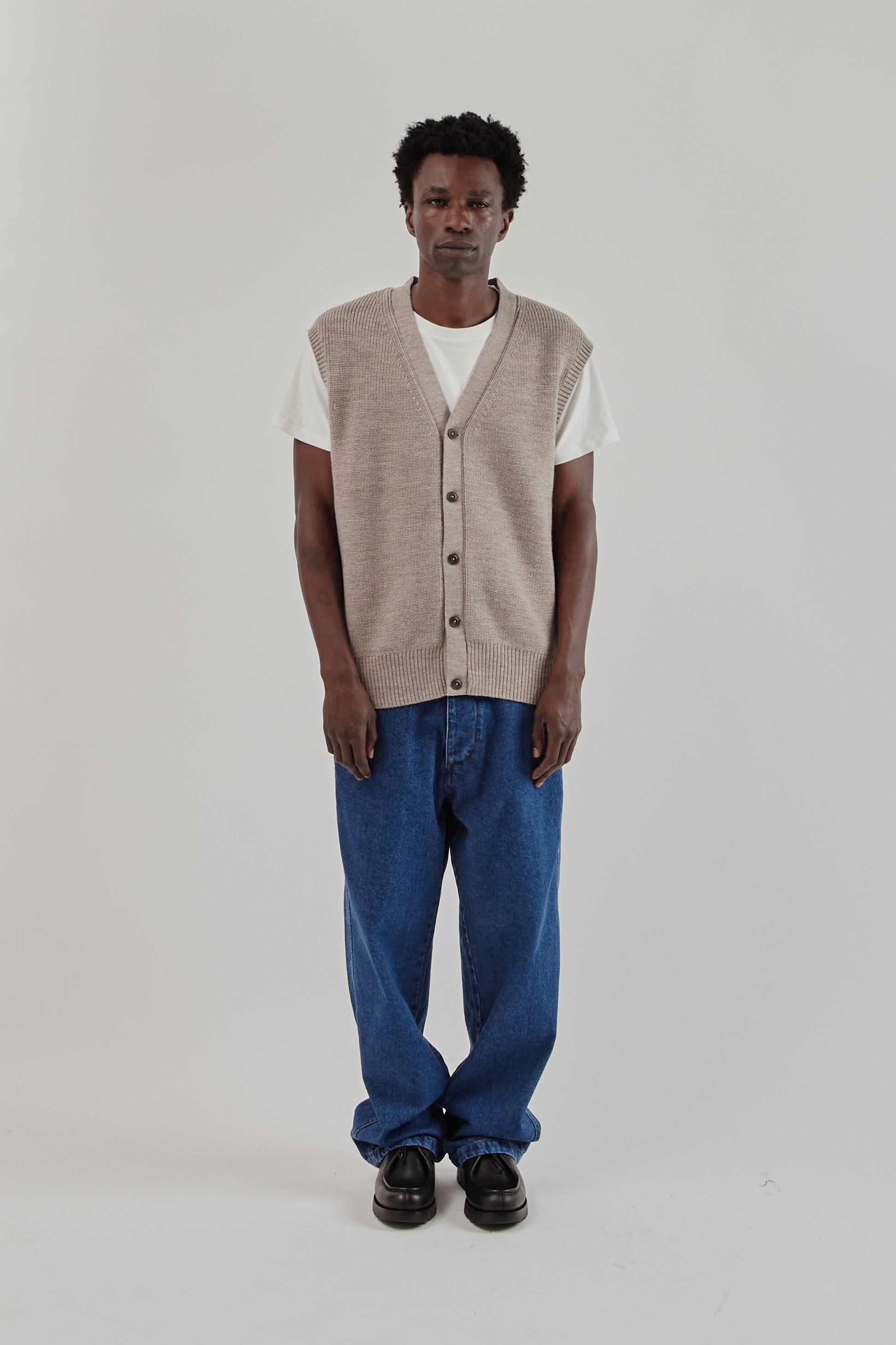 Parages FW25 Simon Cardigan Stone 1