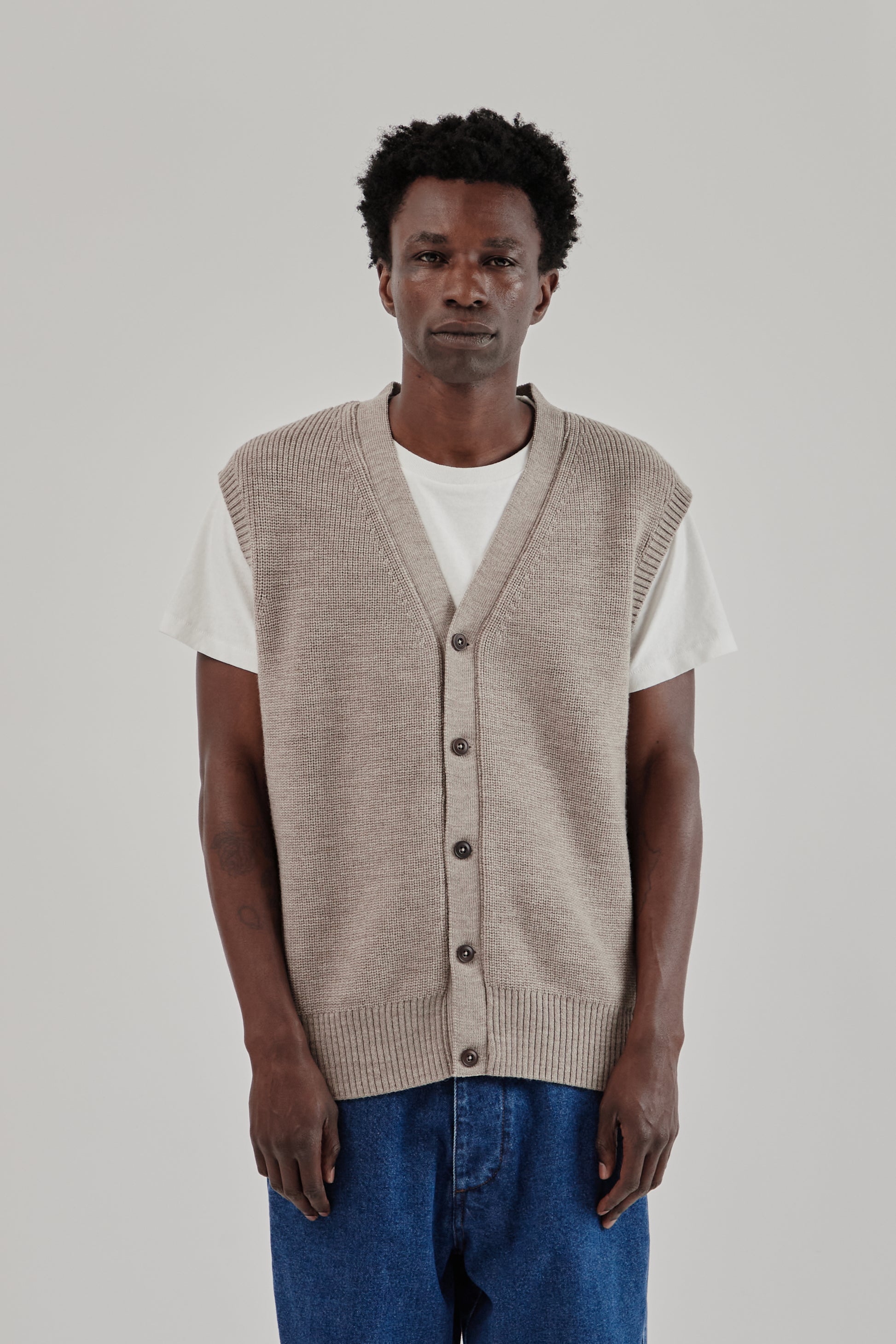 Parages FW25 Simon Cardigan Stone 2