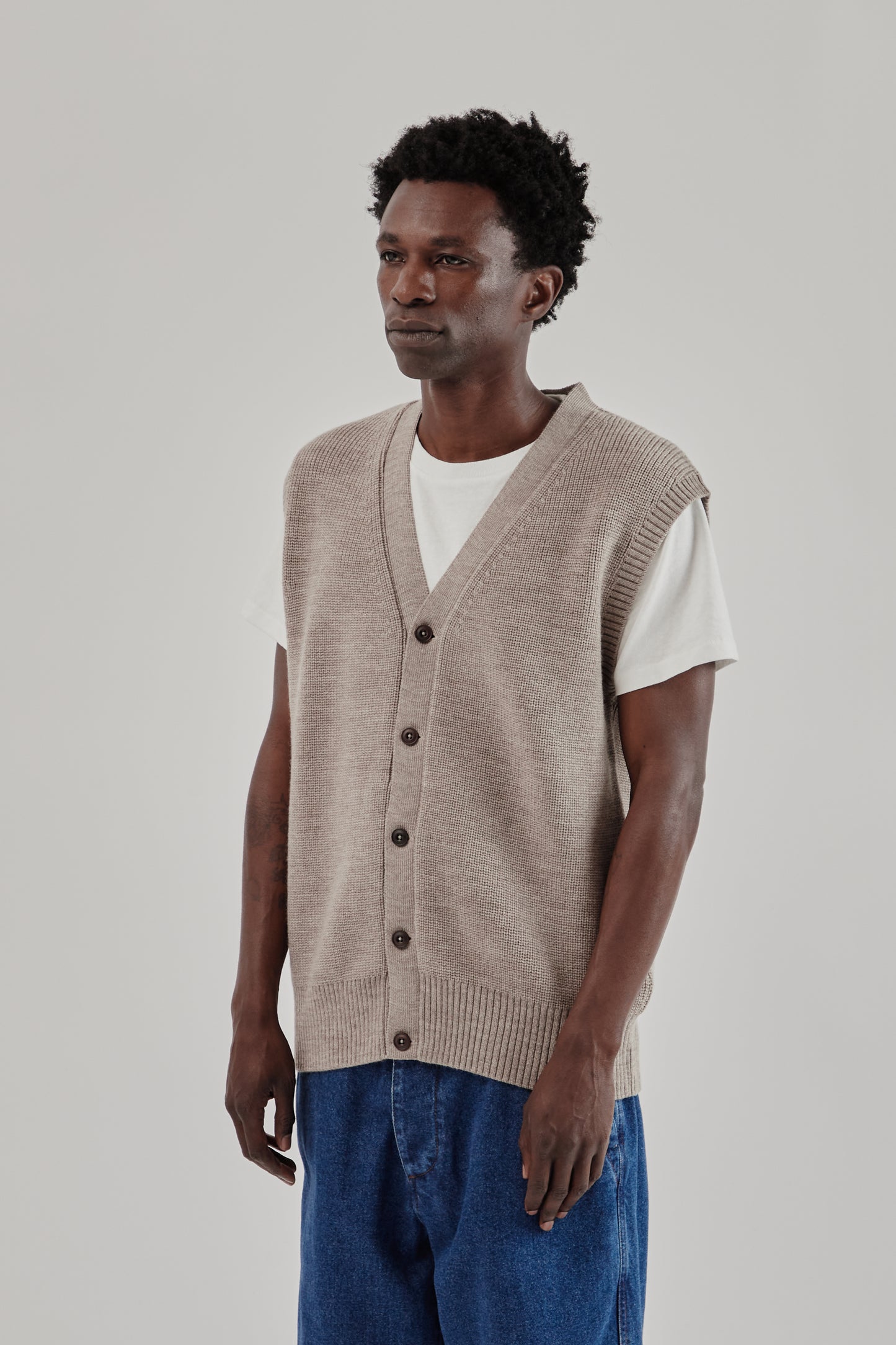 Parages FW25 Simon Cardigan Stone 3