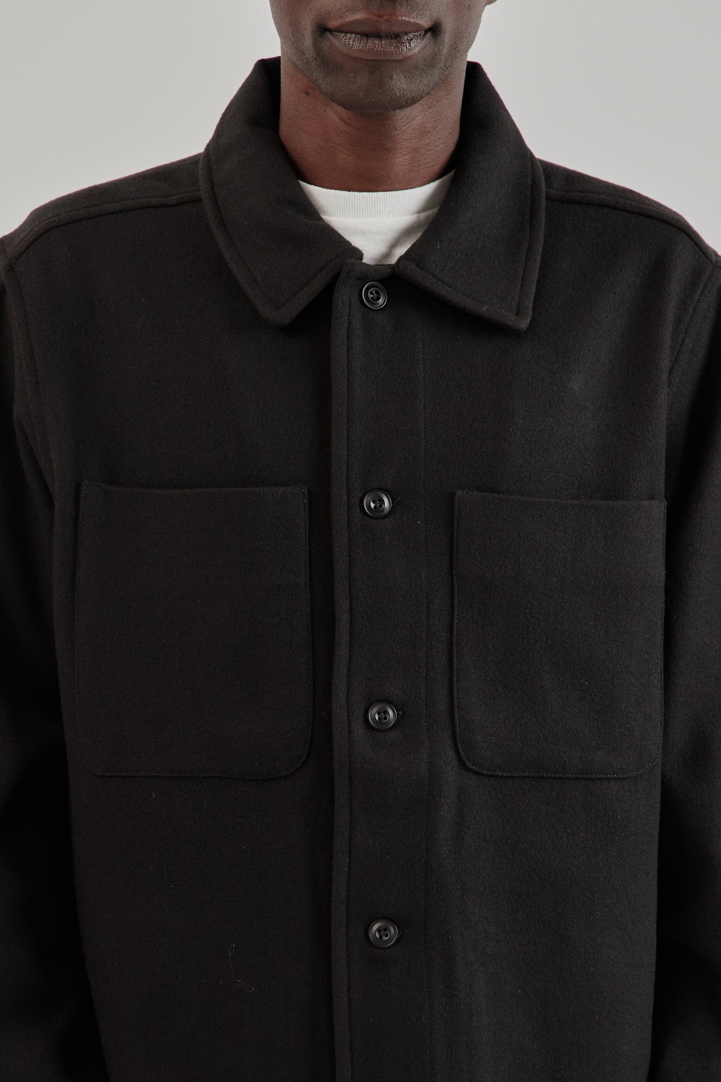 Parages FW25 Woody Wool Overshirt Navy14