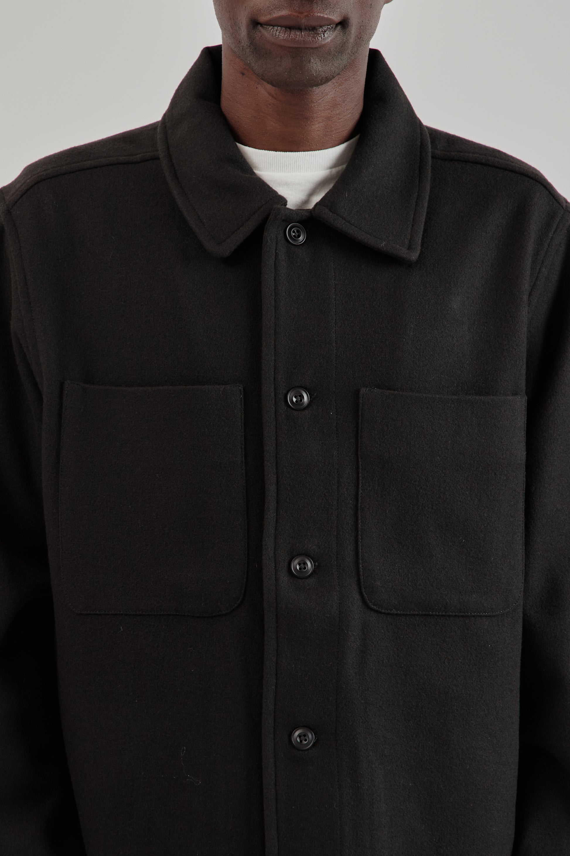 Parages FW25 Woody Wool Overshirt Navy14