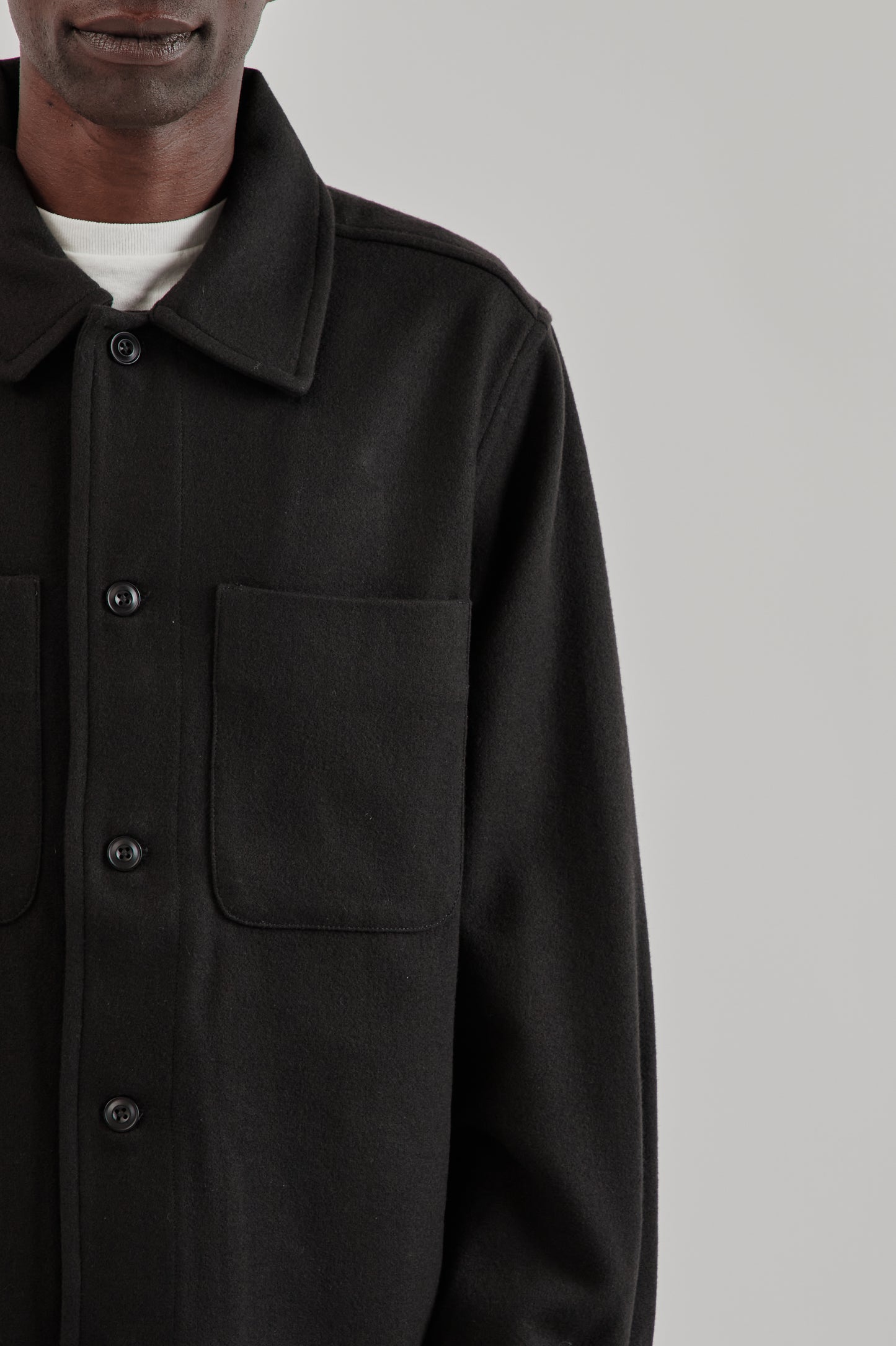 Parages FW25 Woody Wool Overshirt Navy15