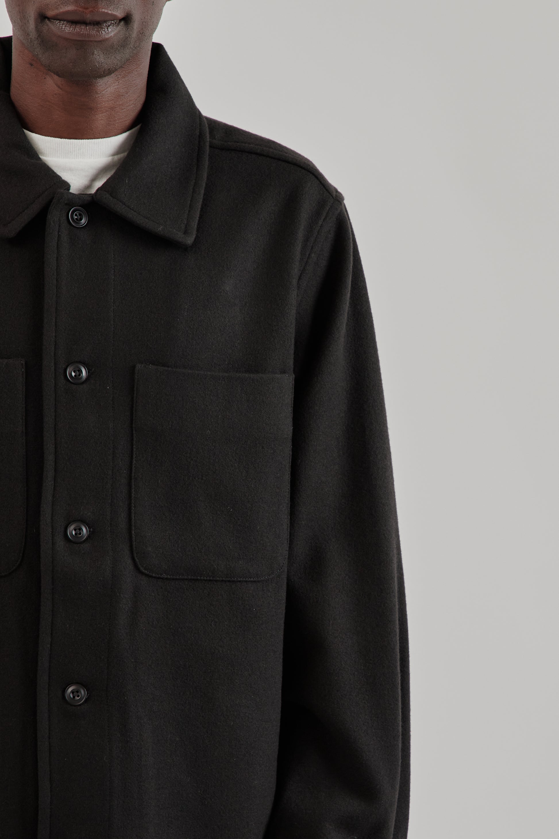 Parages FW25 Woody Wool Overshirt Navy15