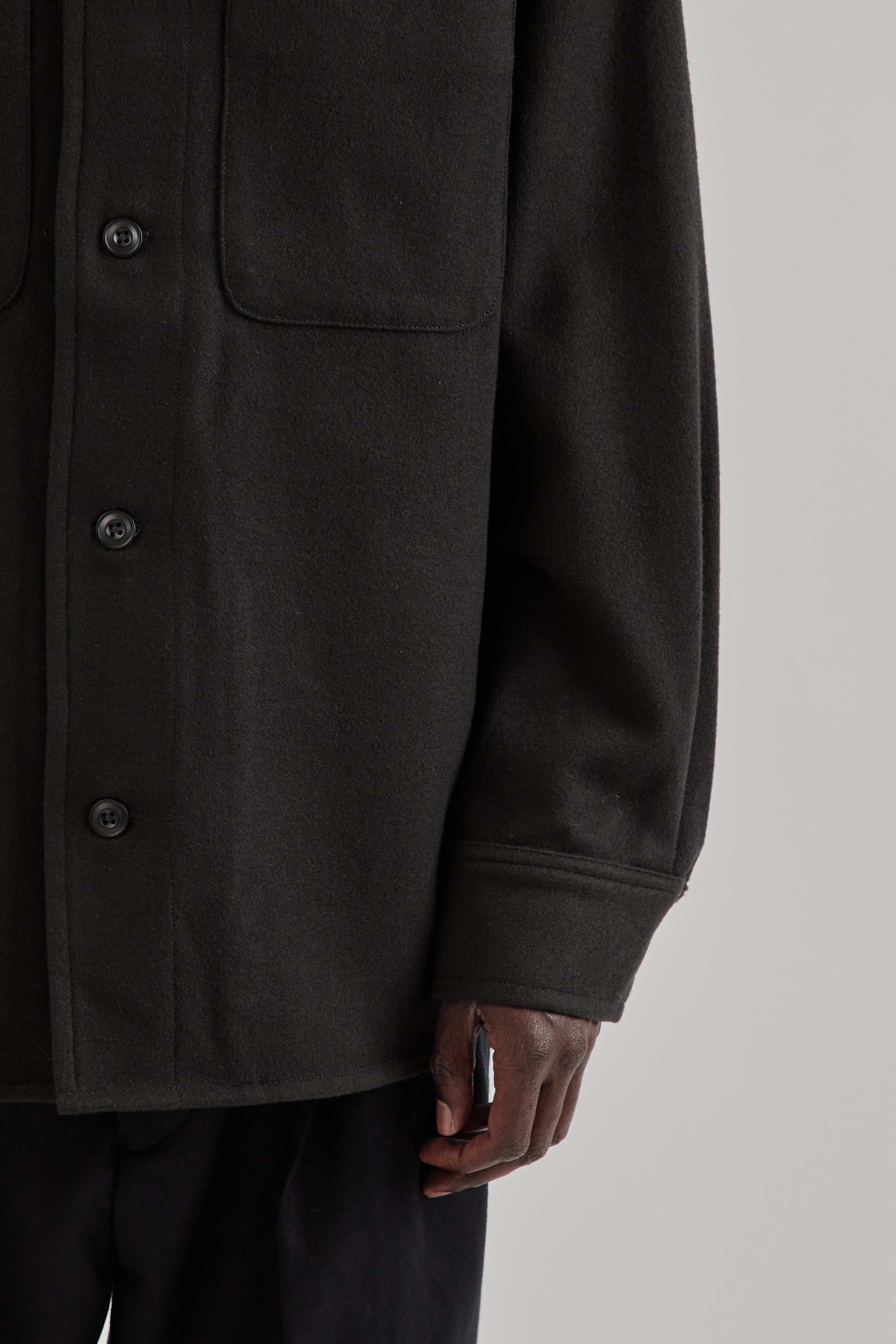 Parages FW25 Woody Wool Overshirt Navy16