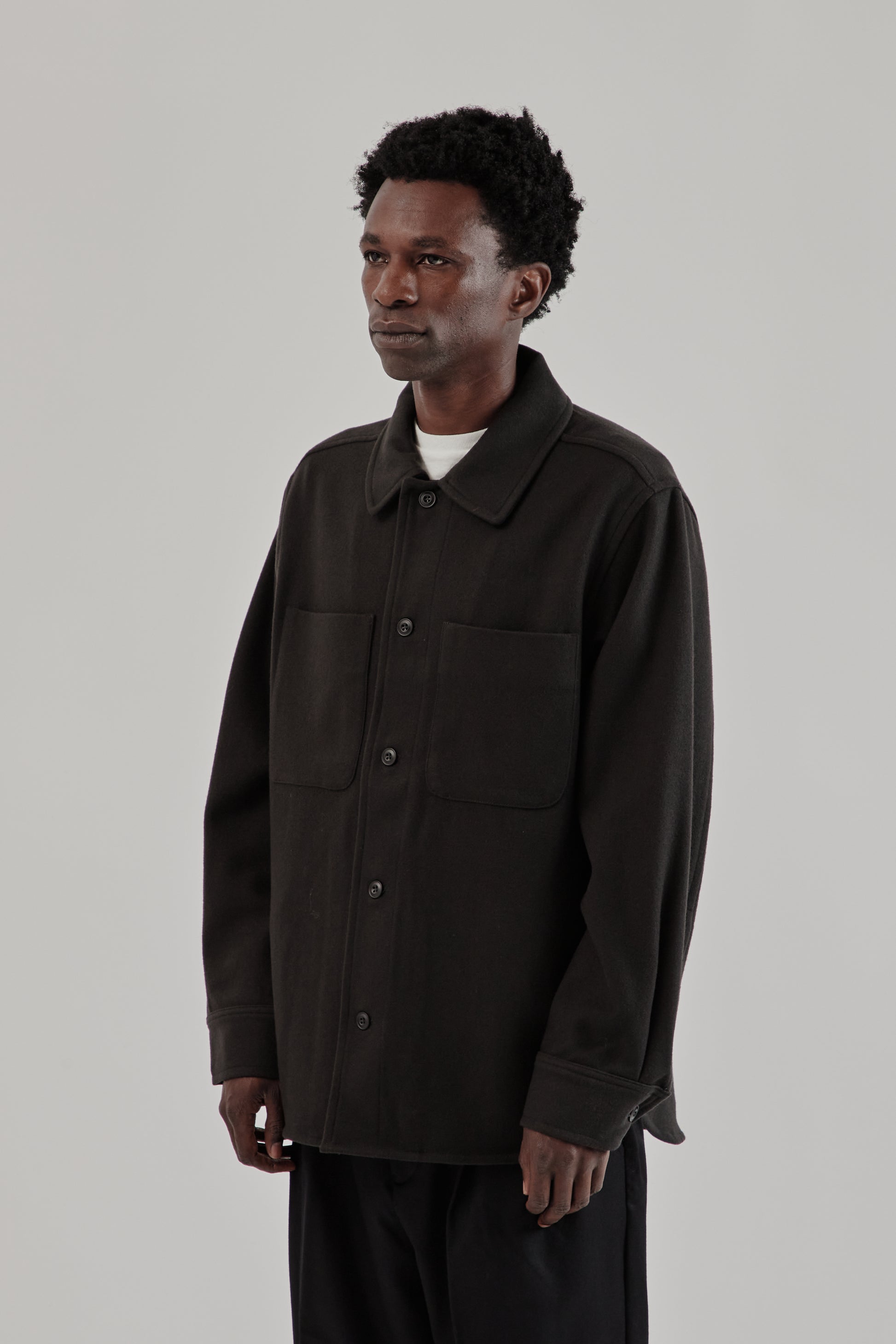 Parages FW25 Woody Wool Overshirt Navy6