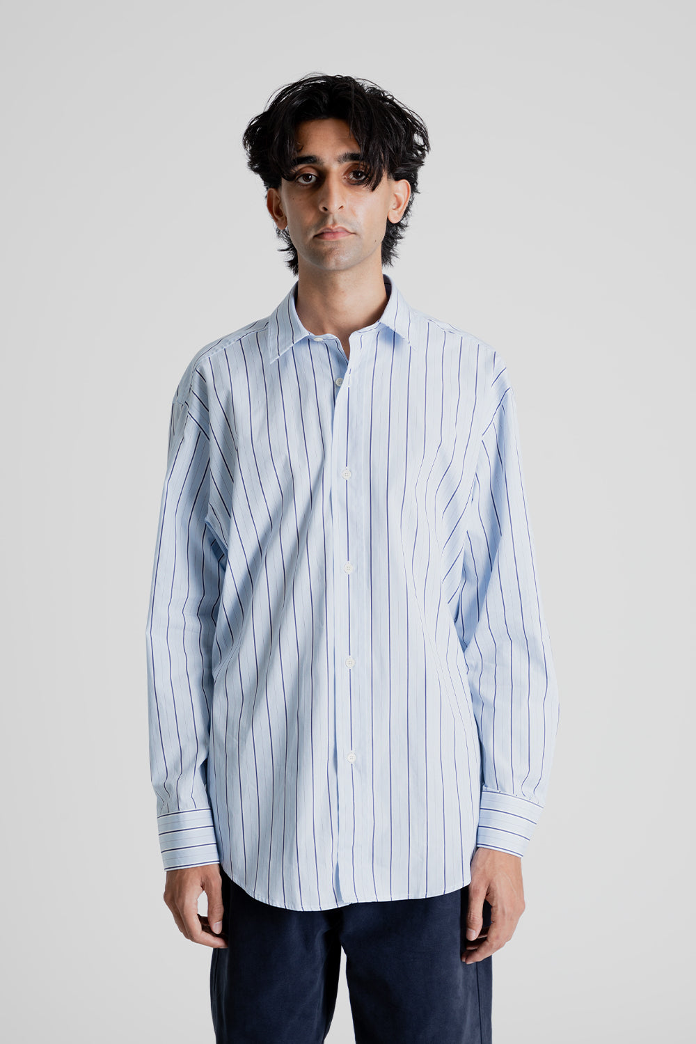 Parages Joseph Shirt in Blue Sky Stripes | Wallace Mercantile Shop