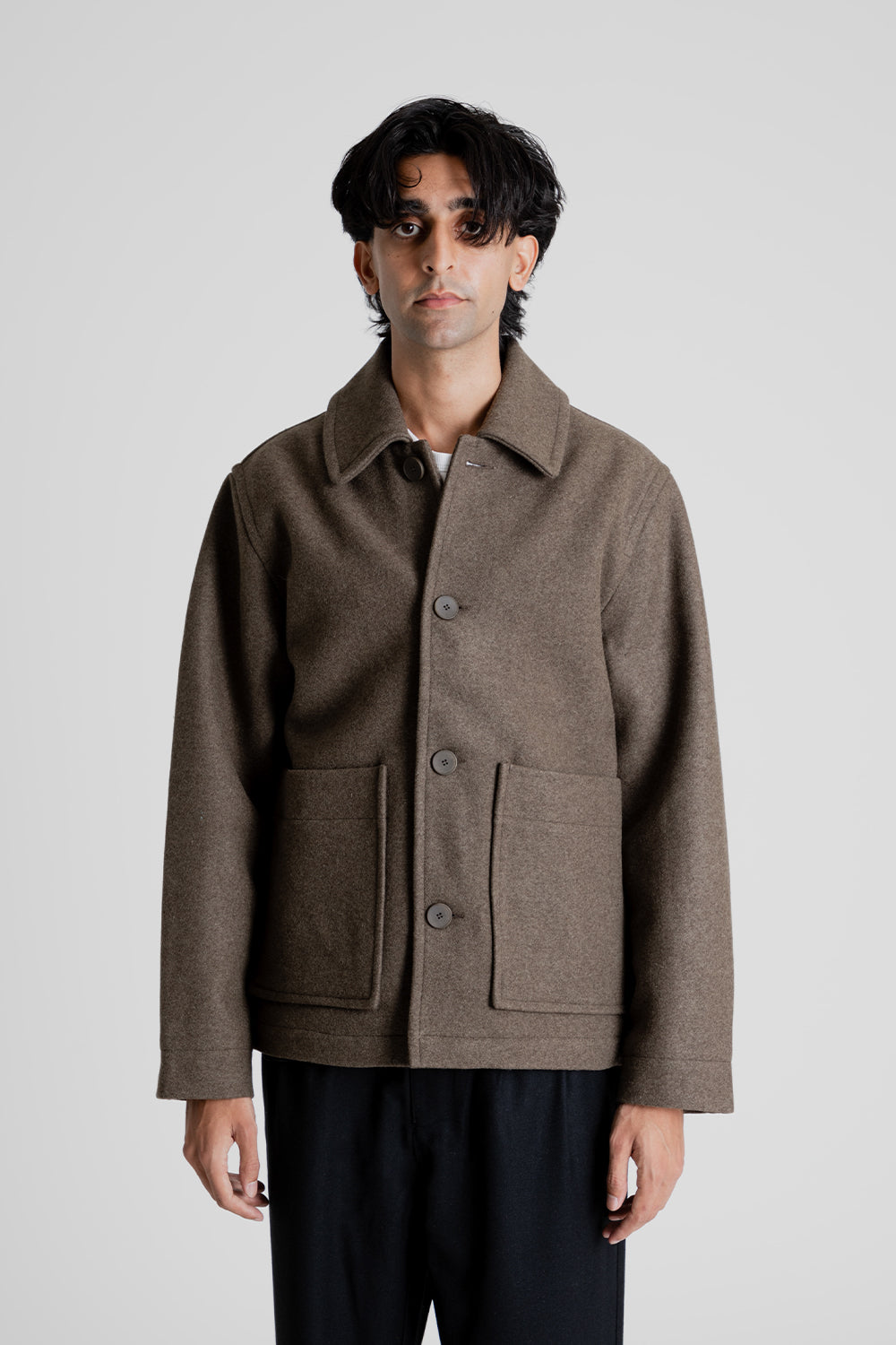 Parages New Aubrac Wool Jacket in Brown Melange