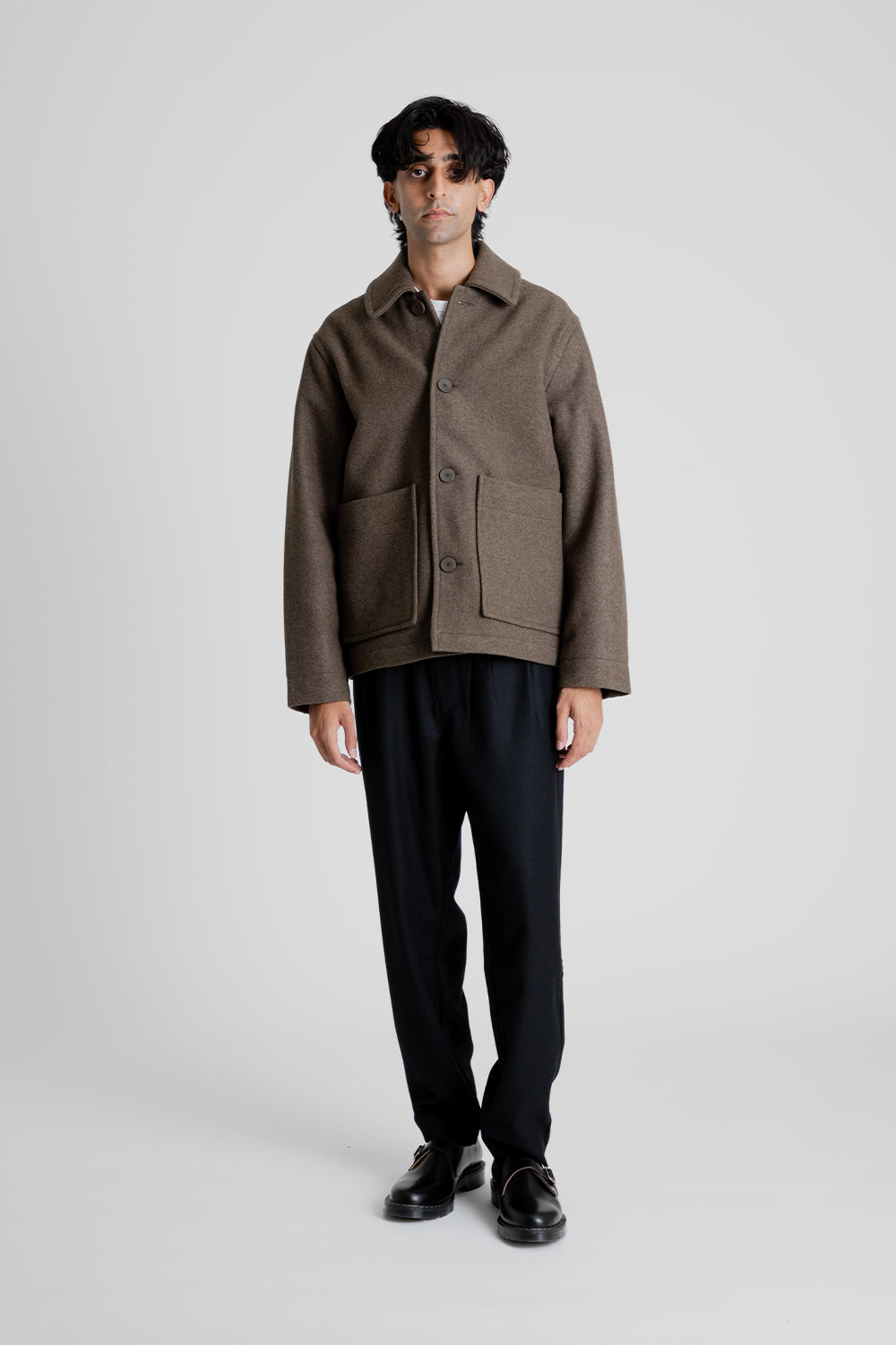 Parages New Aubrac Wool Jacket in Brown Melange