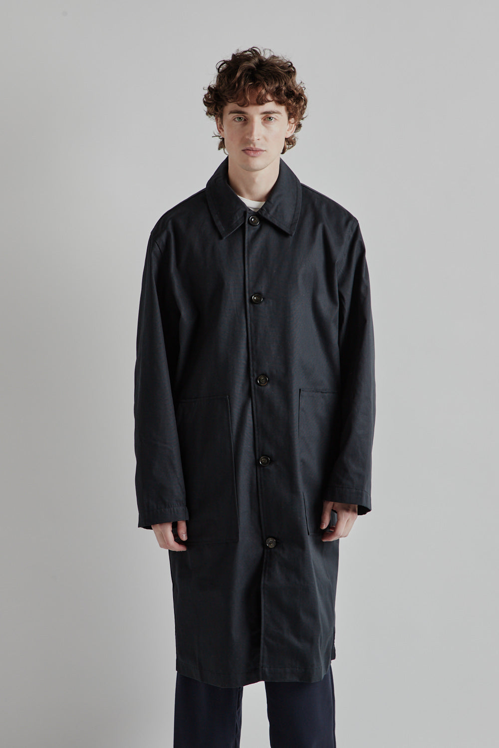 Parages Ropa Parages Pardessus Overcoat - Navy | Wallace Mercantile Shop