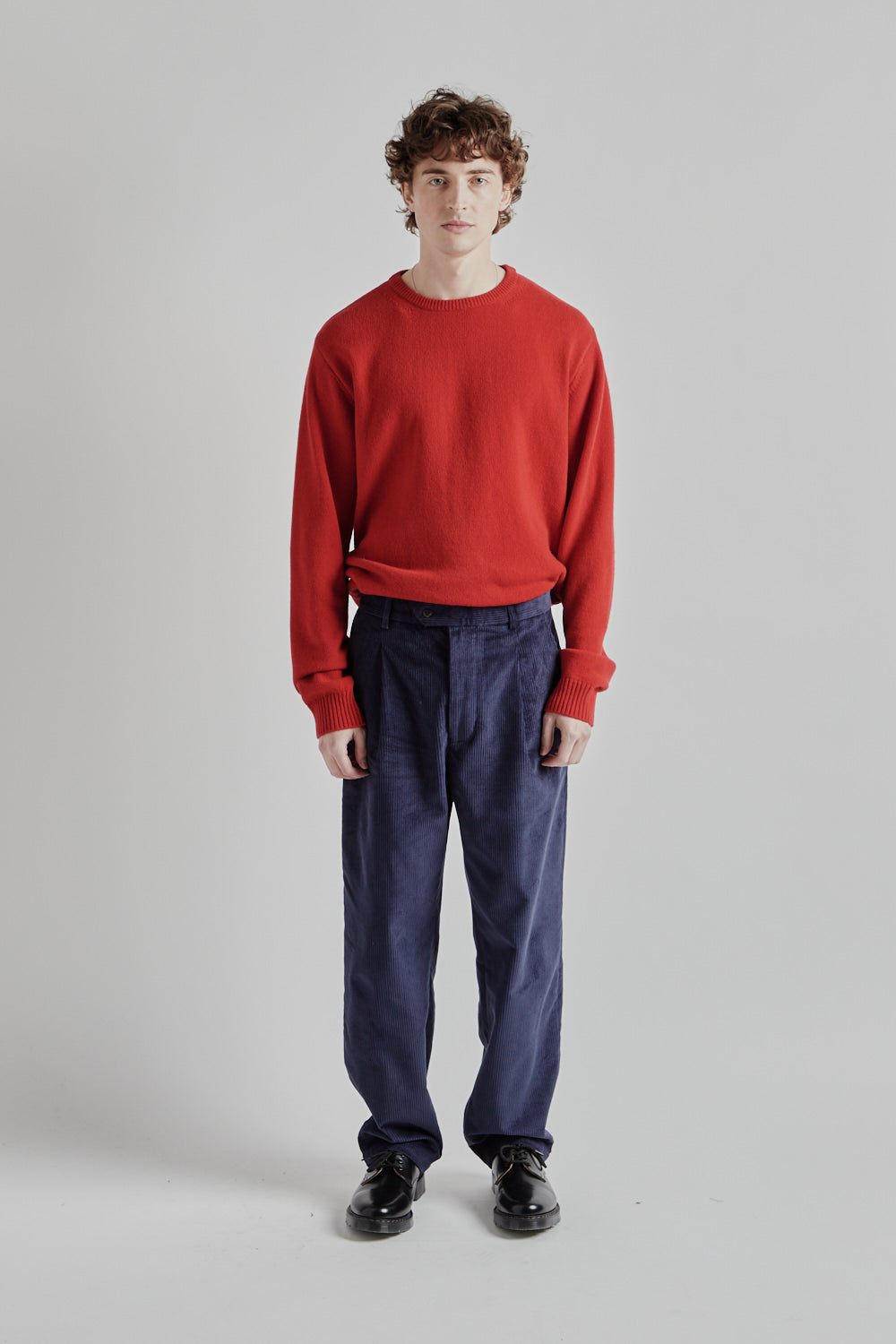 Parages Pleat Cord Pants Navy 1