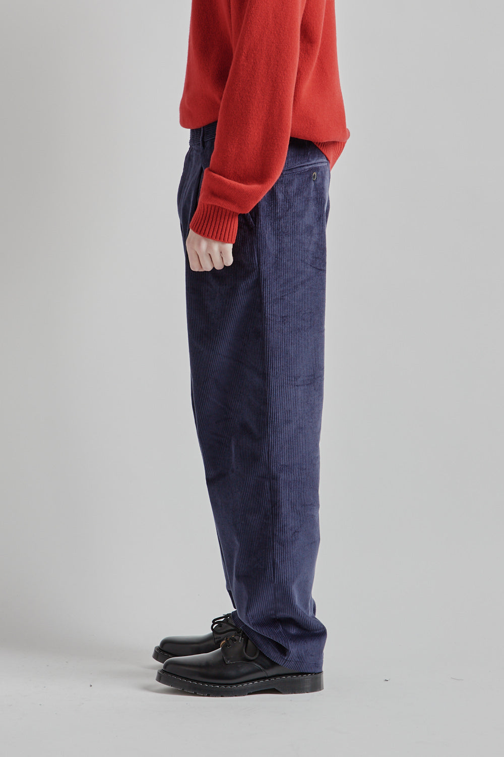 Parages Pleat Cord Pants Navy 3