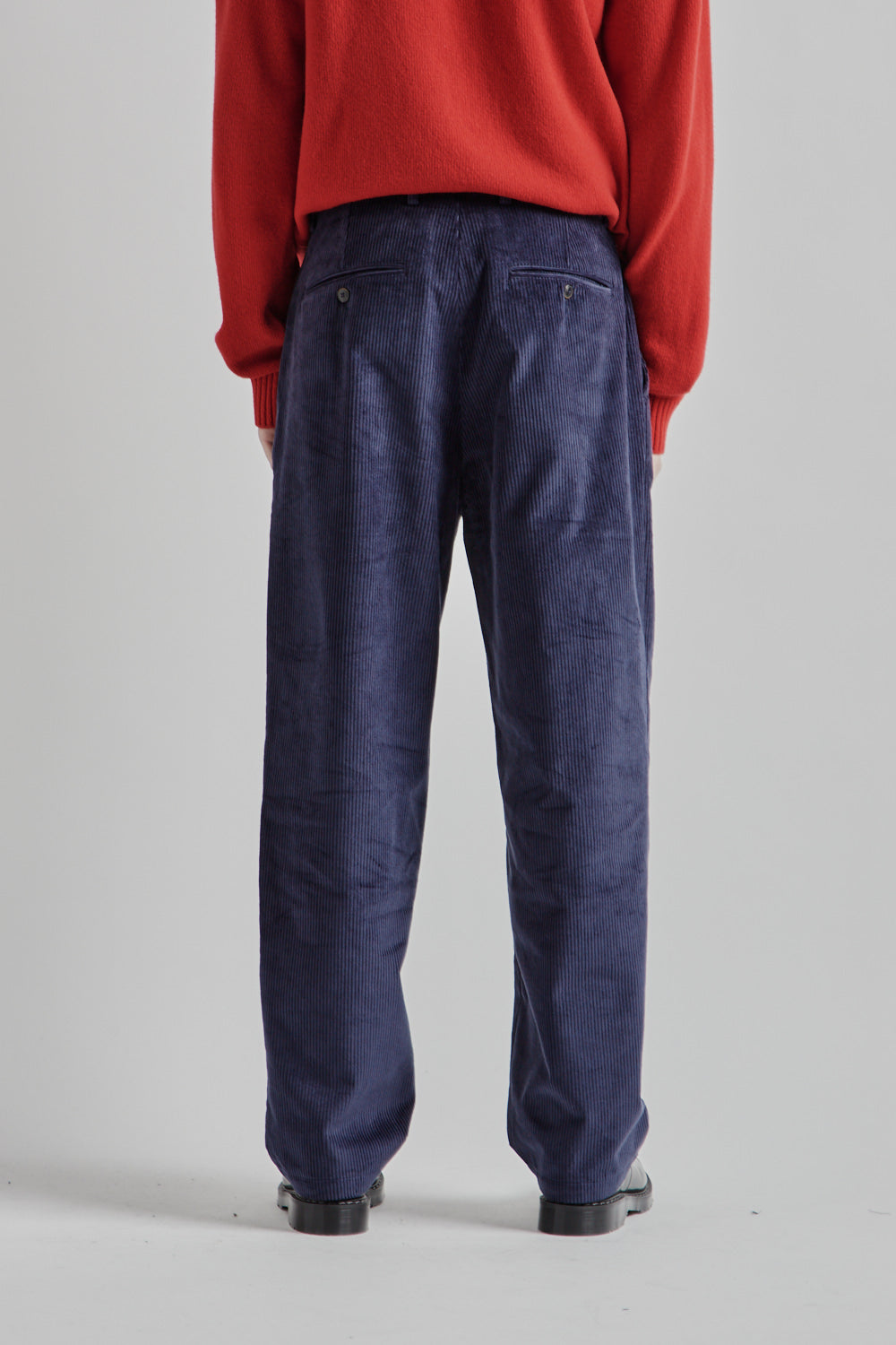 Parages Pleat Cord Pants Navy 4