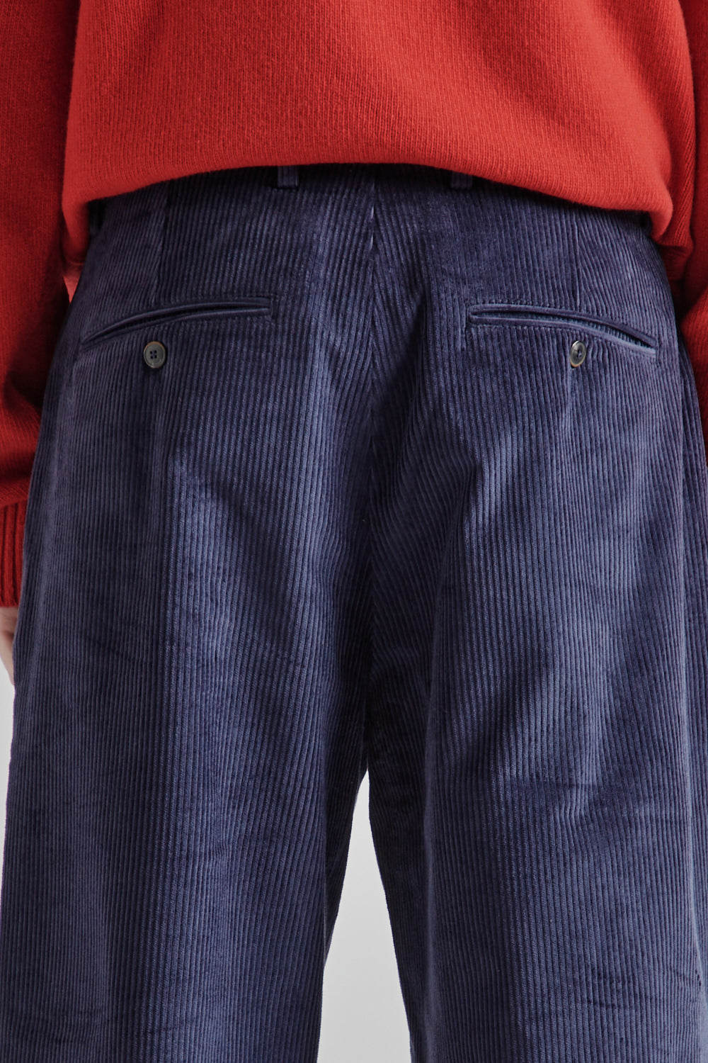 Parages Pleat Cord Pants Navy 5